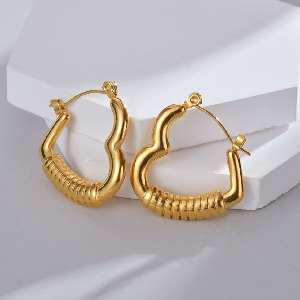 MYKI Gold Plated Anti-Tarnish Designer Hoop Earrings (MKERCH980G-SSYI)