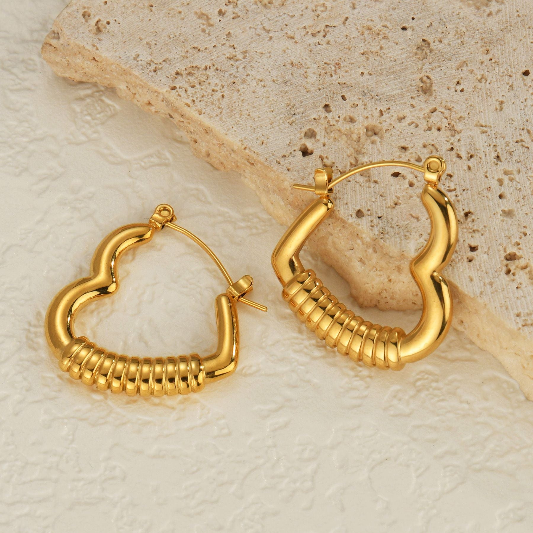 MYKI Gold Plated Anti-Tarnish Designer Hoop Earrings (MKERCH980G-SSYI)