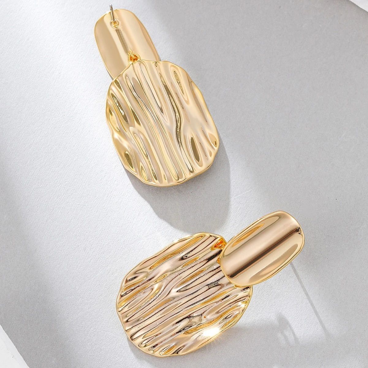 MYKI Anti-Tarnish Textured Drop Earrings (MKERCH981-SSYI)