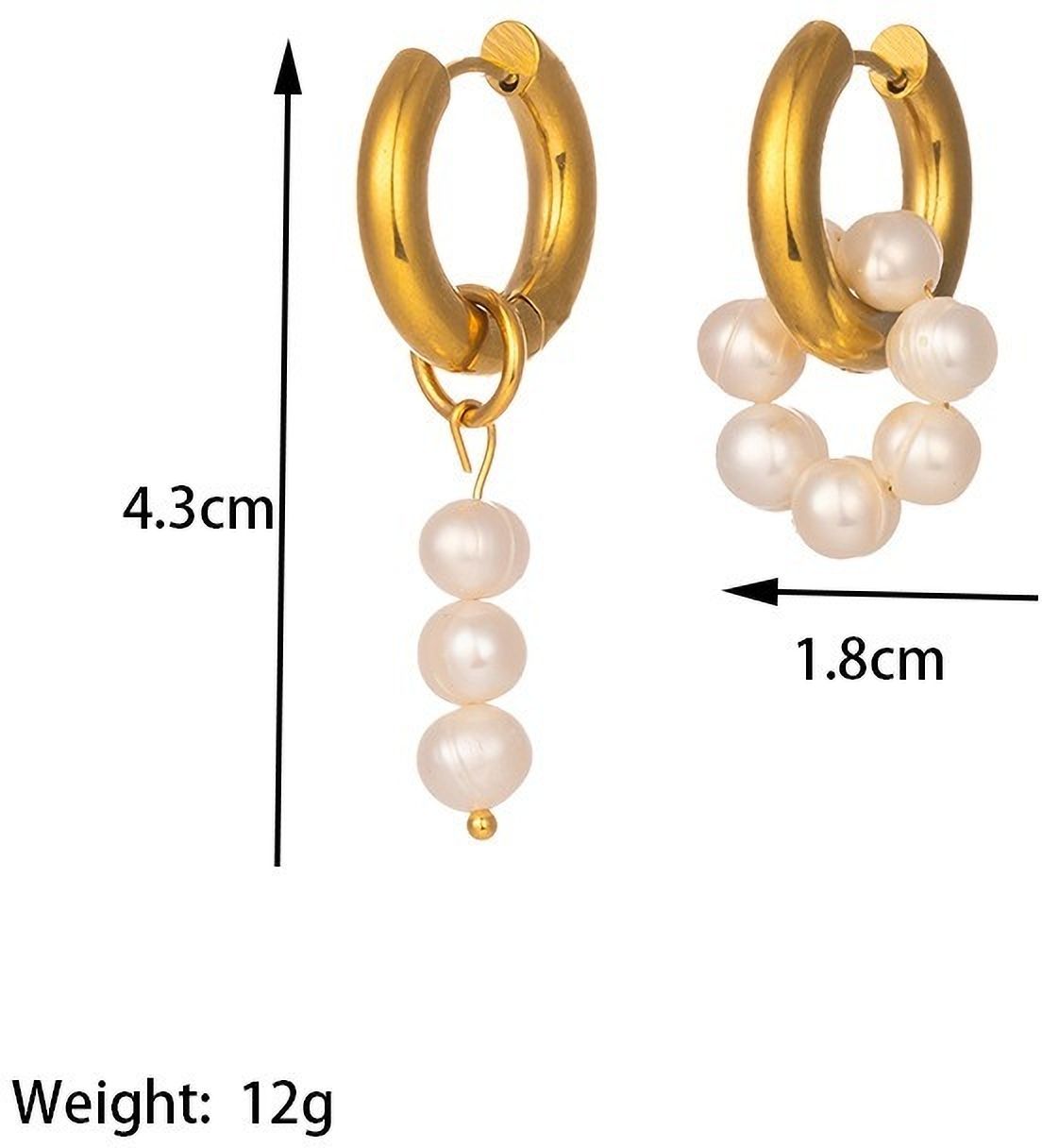 MYKI Gold Plated Anti-Tarnish Pearl Drop Hoop Earrings (MKERCH982G-SSYI)