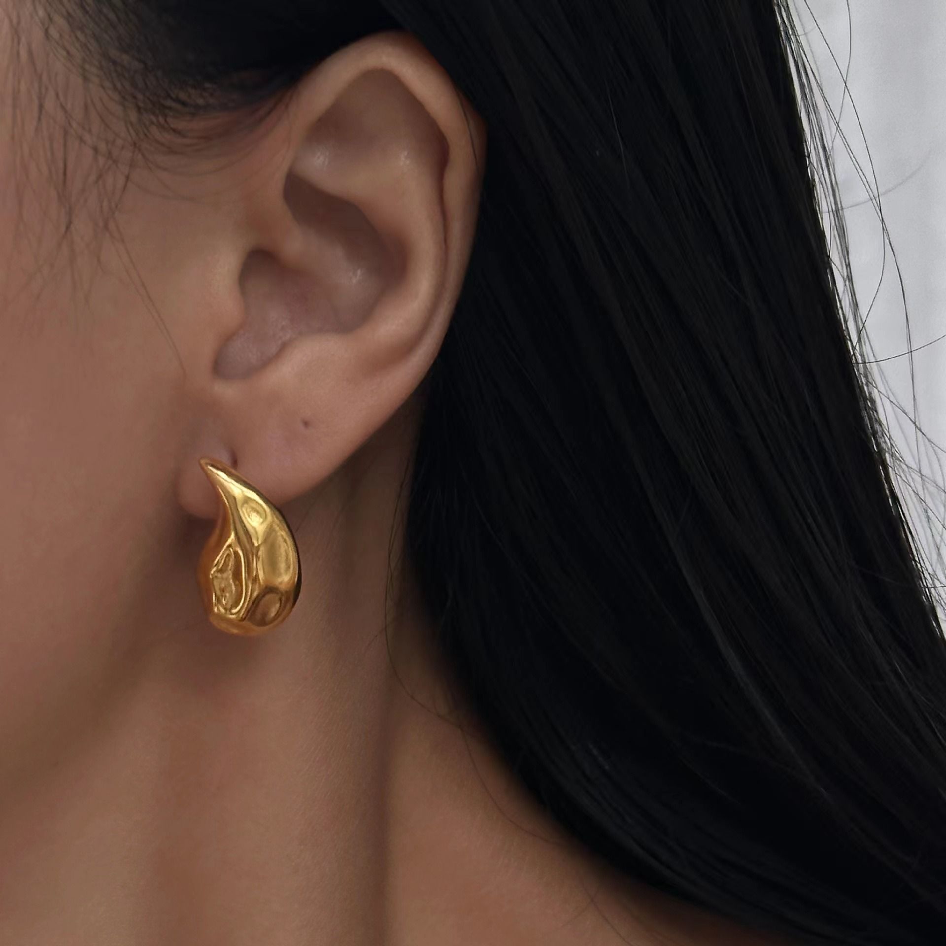 MYKI Anti-Tarnish Abstract Stud Earrings (MKERCH983-SSYI)