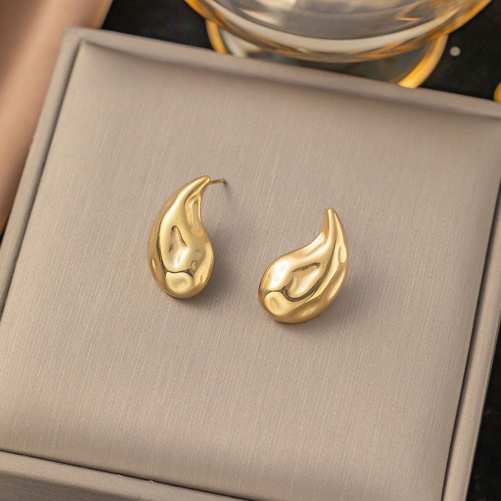 MYKI Gold Plated Anti-Tarnish Abstract Stud Earrings (MKERCH983G-SSYI)