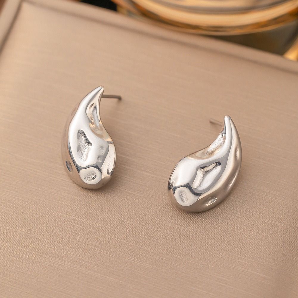 MYKI Silver Plated Anti-Tarnish Abstract Stud Earrings (MKERCH983S-SSYI)