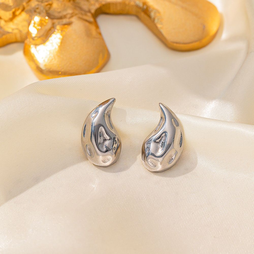 MYKI Anti-Tarnish Abstract Stud Earrings (MKERCH983-SSYI)