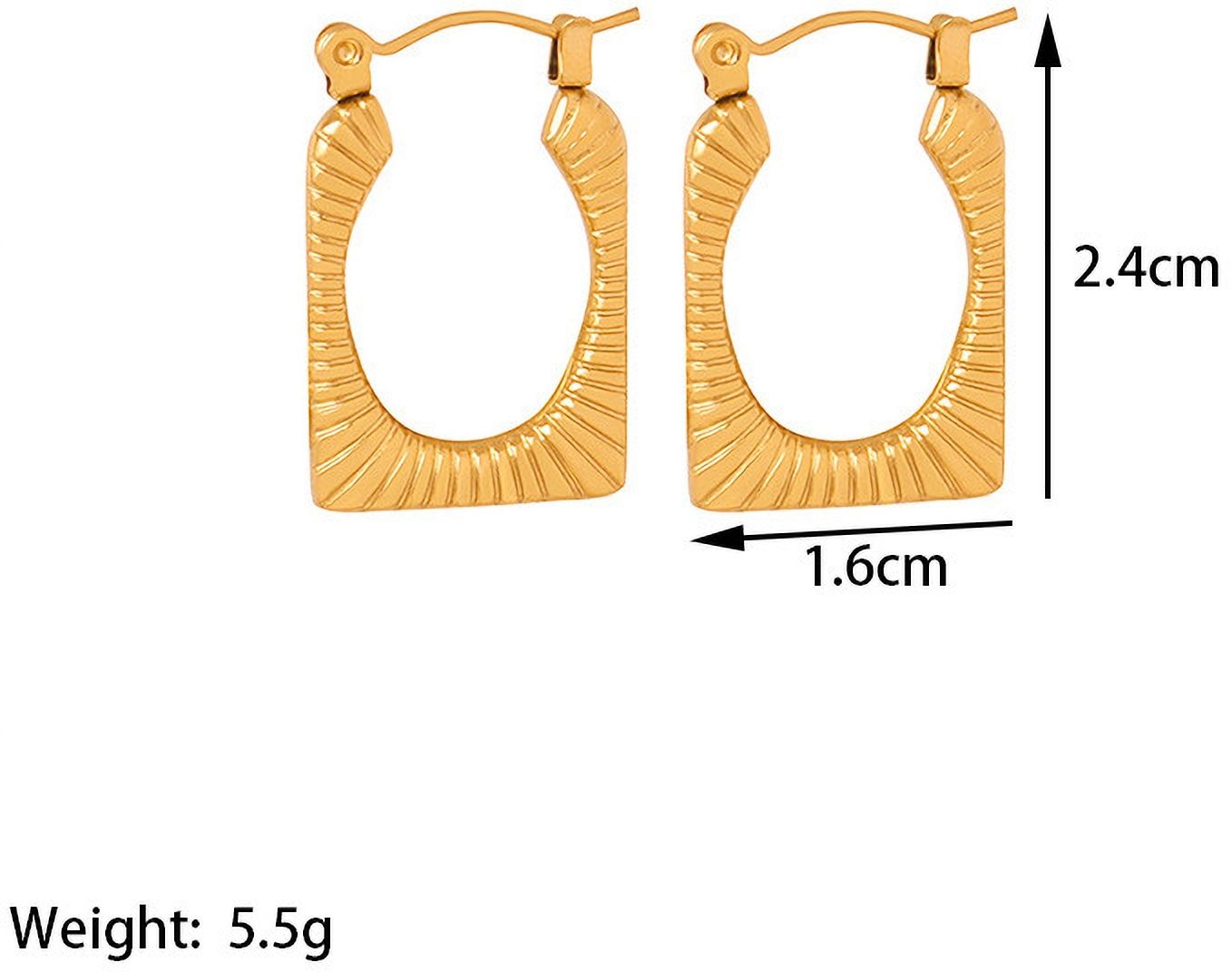 MYKI Anti-Tarnish Geometric Hoop Earrings (MKERCH984-SSYI)