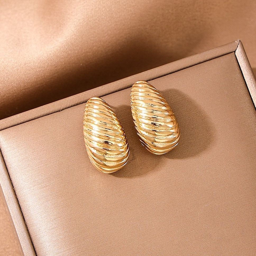 MYKI Gold Plated Anti-Tarnish Shell Drop Earrings (MKERCH985G-SSYI)
