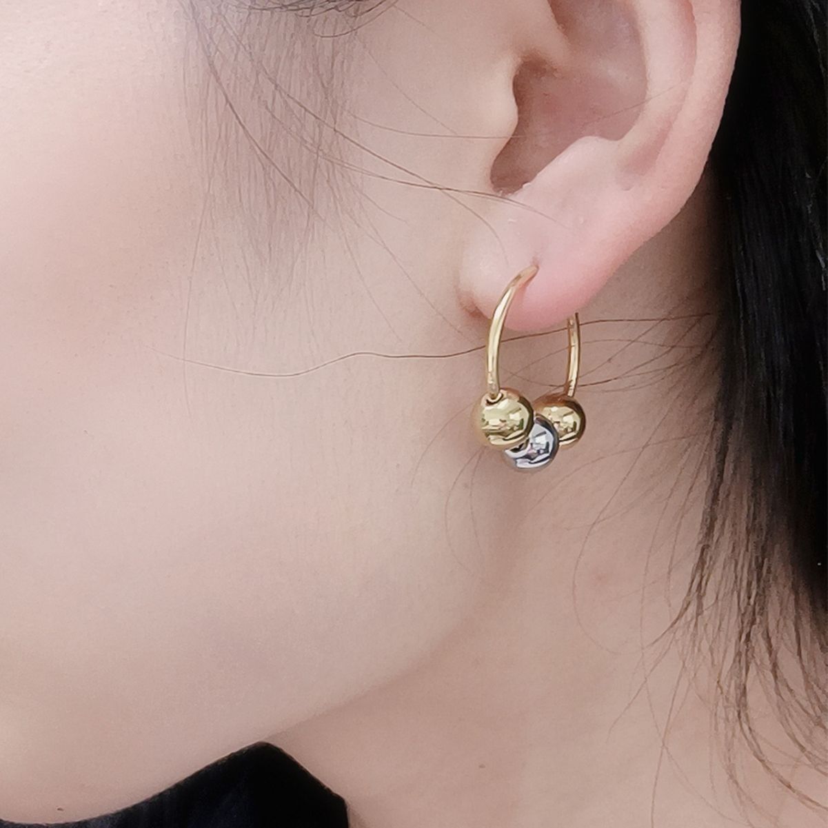 MYKI Gold & Dual Tone Hoop Earrings | Anti Tarnish (MKERCH987G-SSYI)