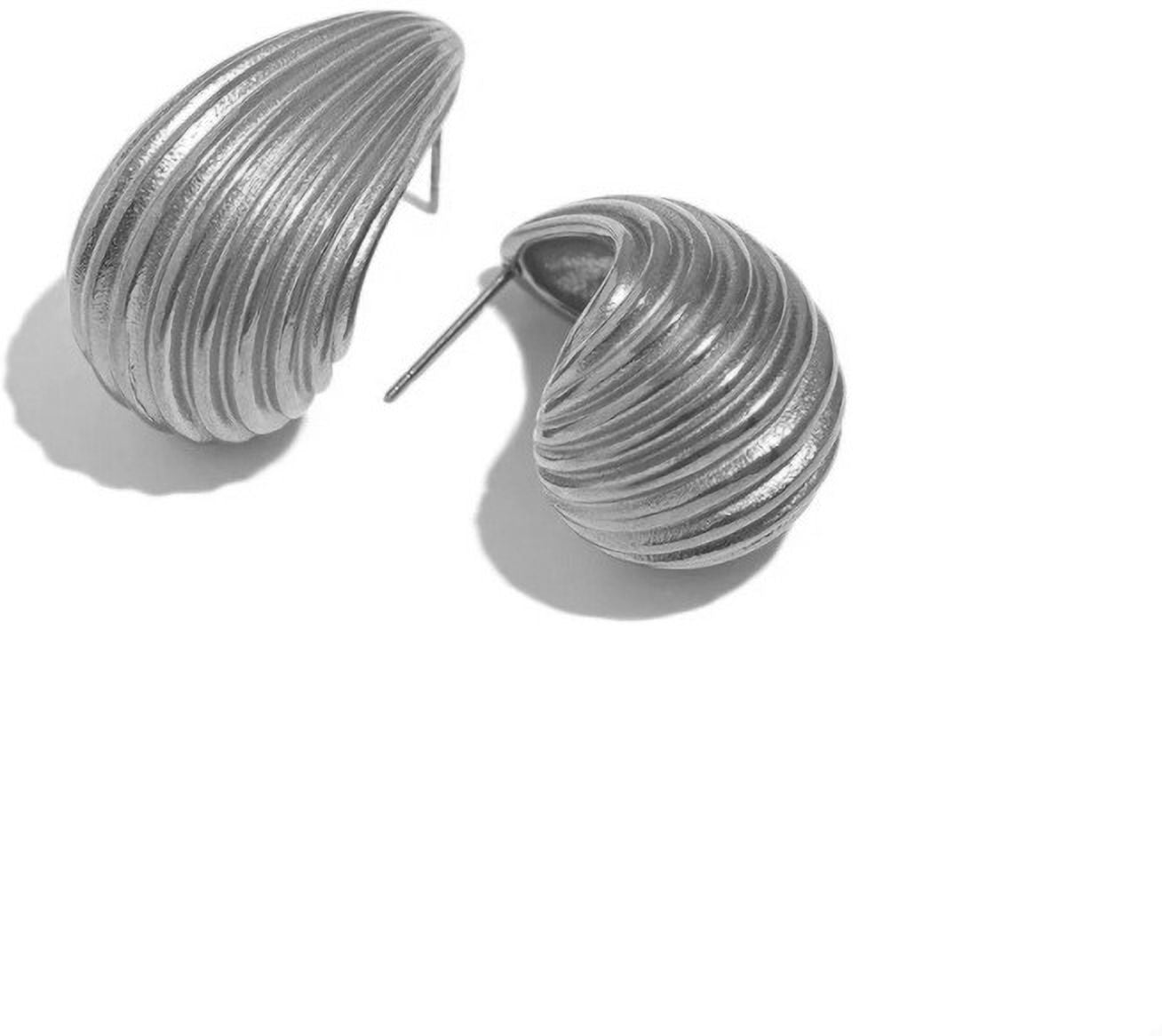 MYKI Textured Swirl Anti-Tarnish Earrings | MYKI (MKERCH988-SSYI)