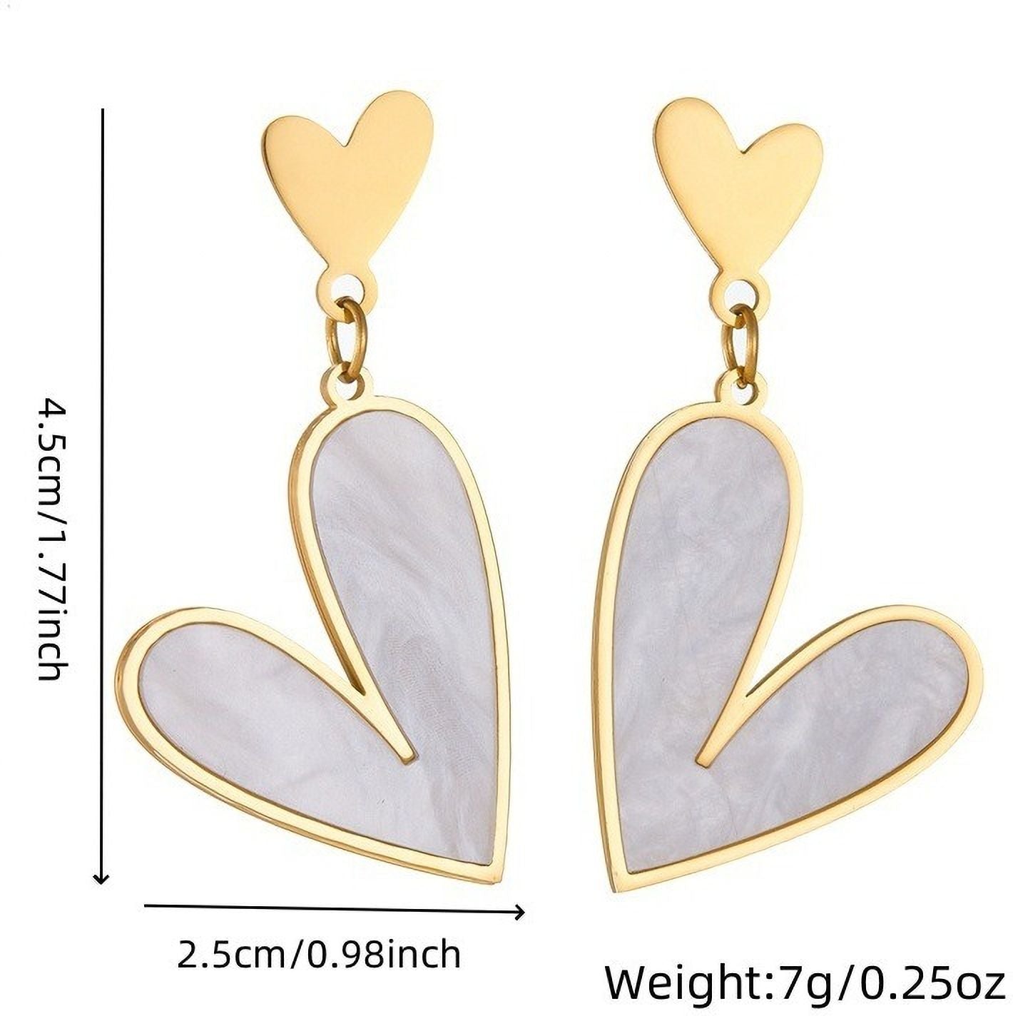 MYKI Gold Plated Double Heart Drop Earrings | Anti Tarnish (MKERCH993G-SSYI)