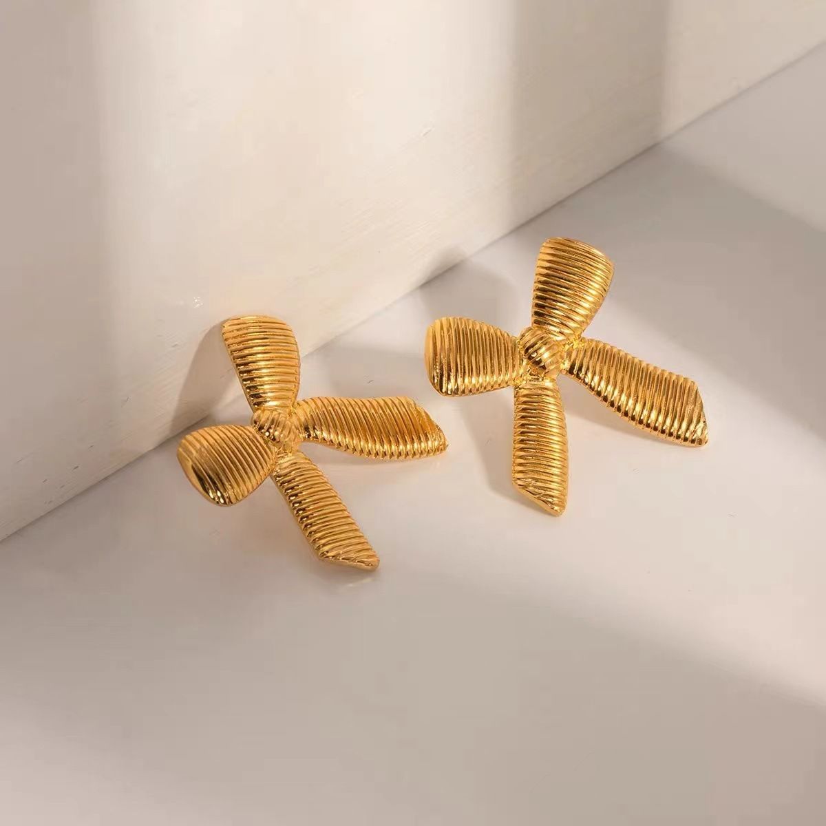 MYKI Bow Knot Stud Earrings | Anti Tarnish (MKERCH997-SSYI)