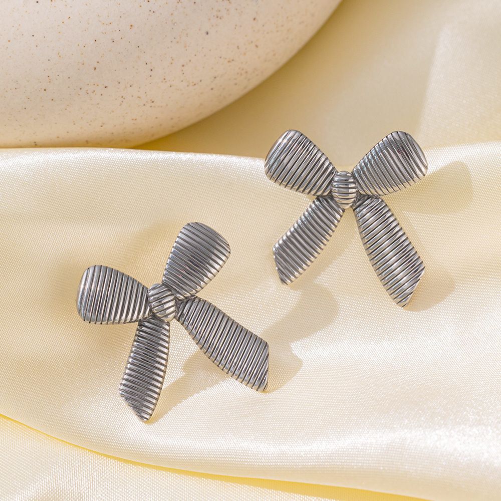 MYKI Bow Knot Stud Earrings | Anti Tarnish (MKERCH997-SSYI)