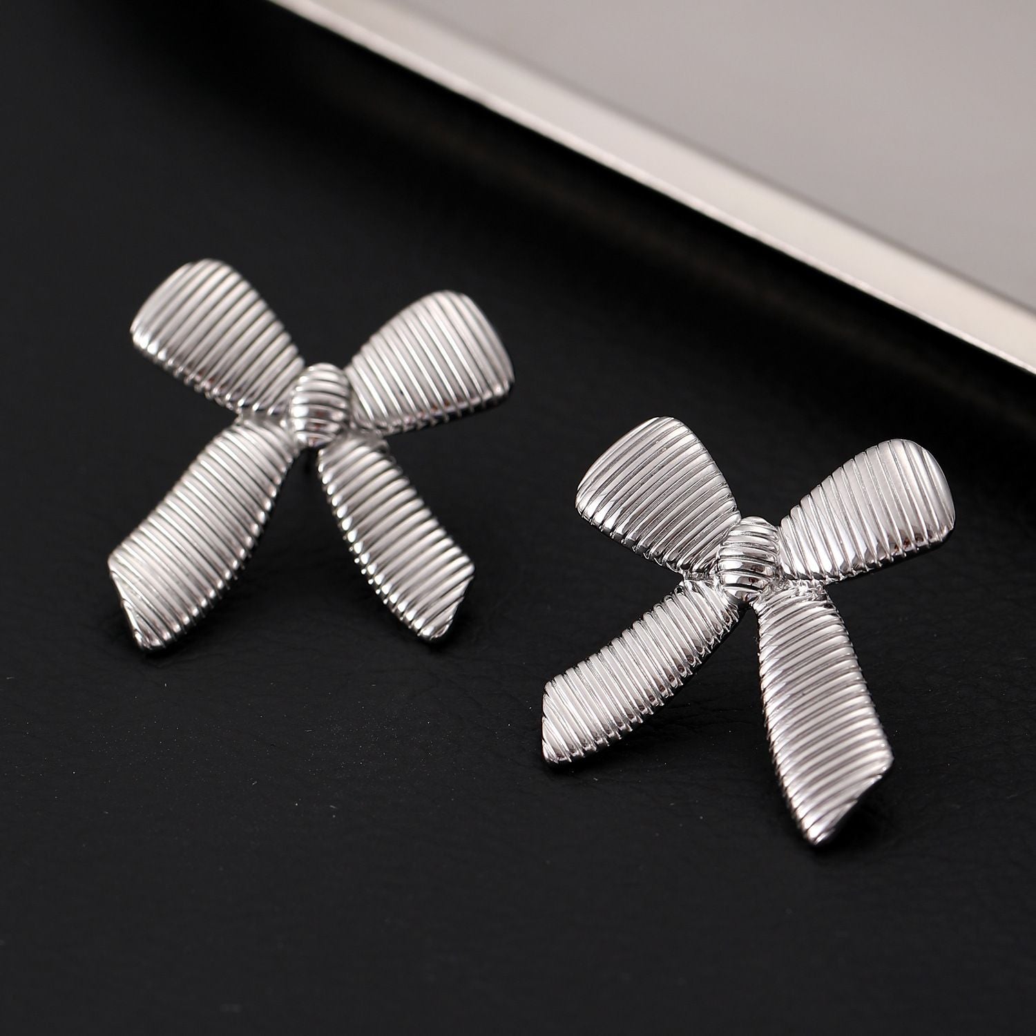 MYKI Bow Knot Stud Earrings | Anti Tarnish (MKERCH997-SSYI)