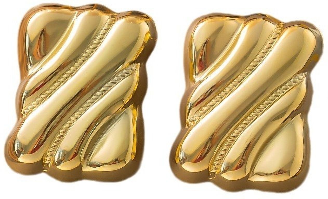 MYKI Anti Tarnish Wave Textured Stud Earrings | MYKI (MKERCH998-SSYI)