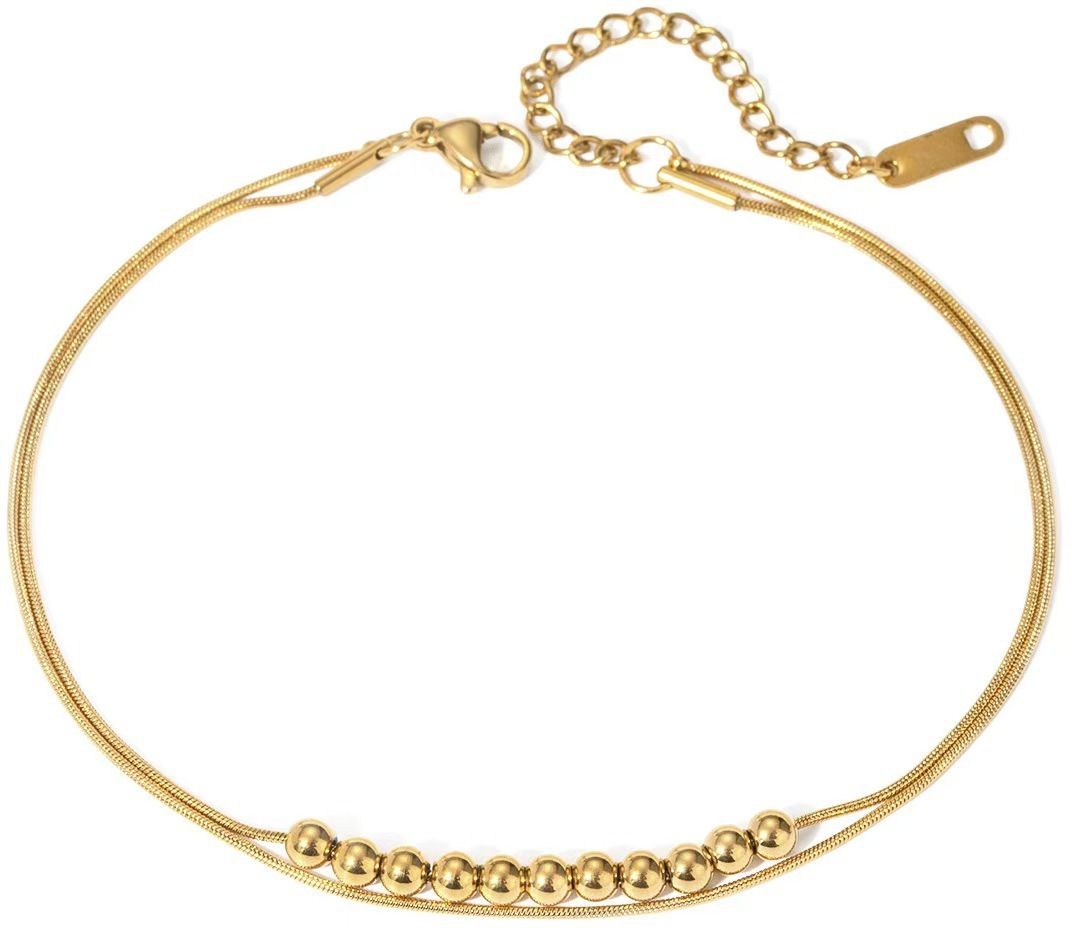 MYKI Gold Minimal Bead Anklet for Women (MKANK700G-SSYI)