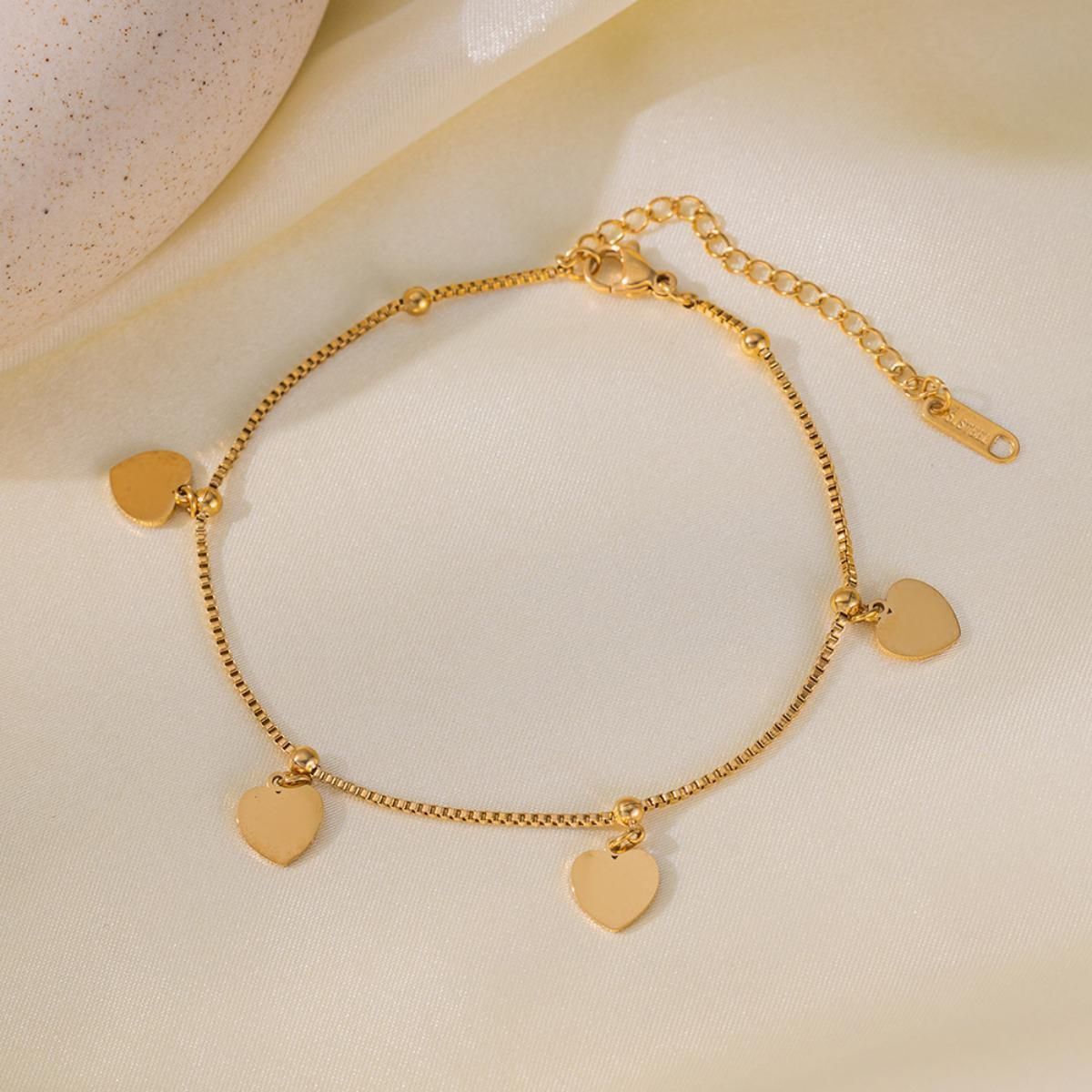 MYKI Heart Shape Dangling Charm Anklet for Women – Gold Color Premium Plated (MKANK716G-SSYI)