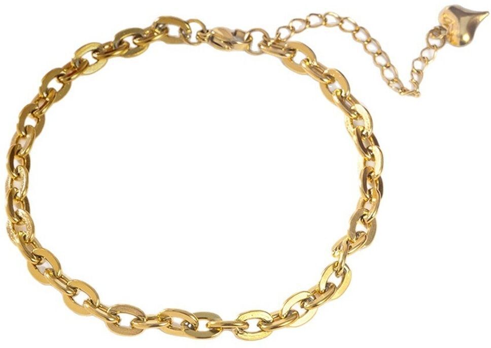 MYKI Oval Link Chain Classic Style Anklet for Women – Gold Color Premium Plated (MKANK733G-SSYI)