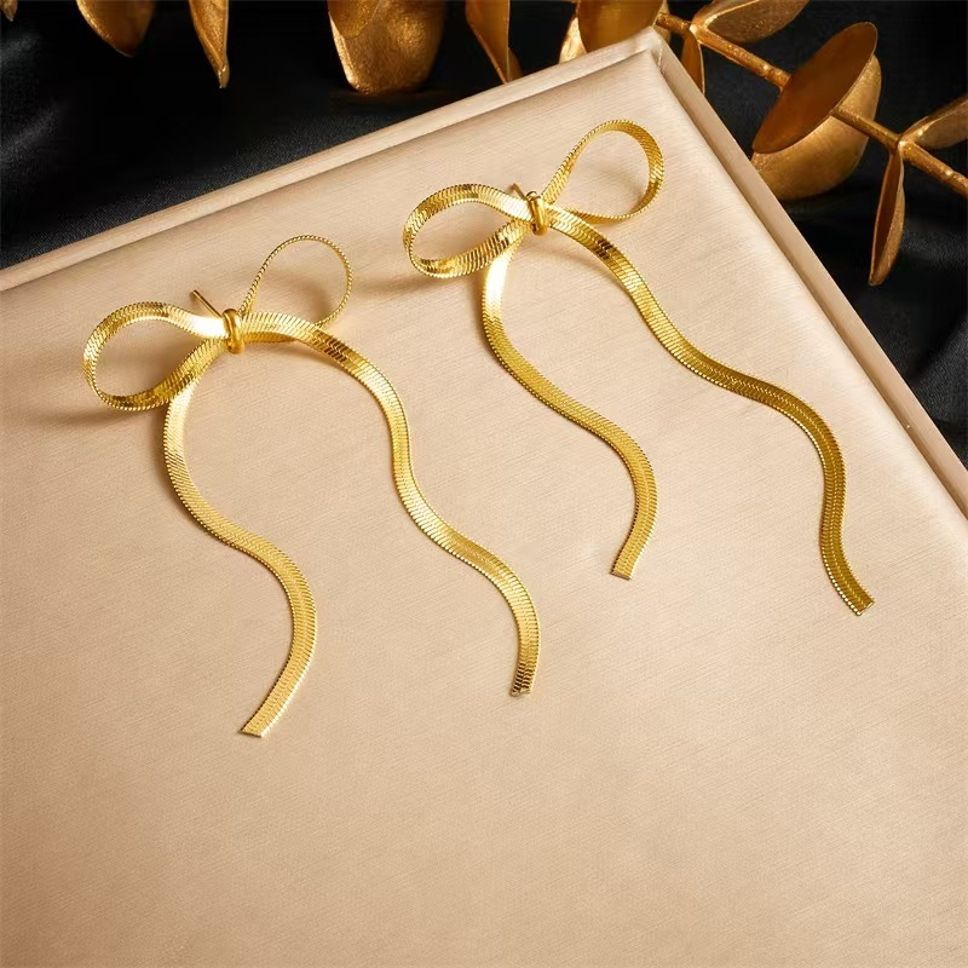 MYKI Bow Design Premium Plated Necklace & Earrings Set (mkps8)
