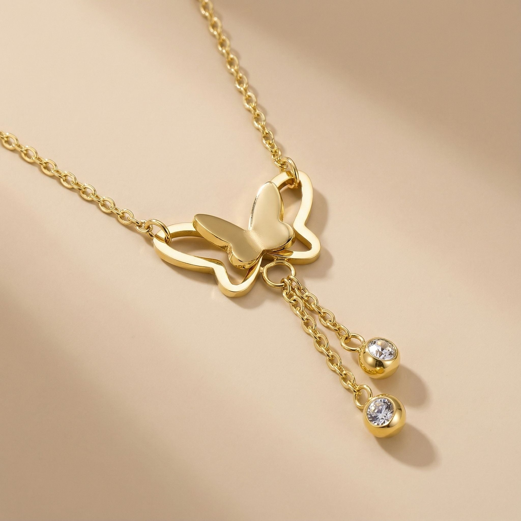 MYKI Butterfly Shape Elegant Minimalist Pendant Necklace (MK181RG-MK203G)