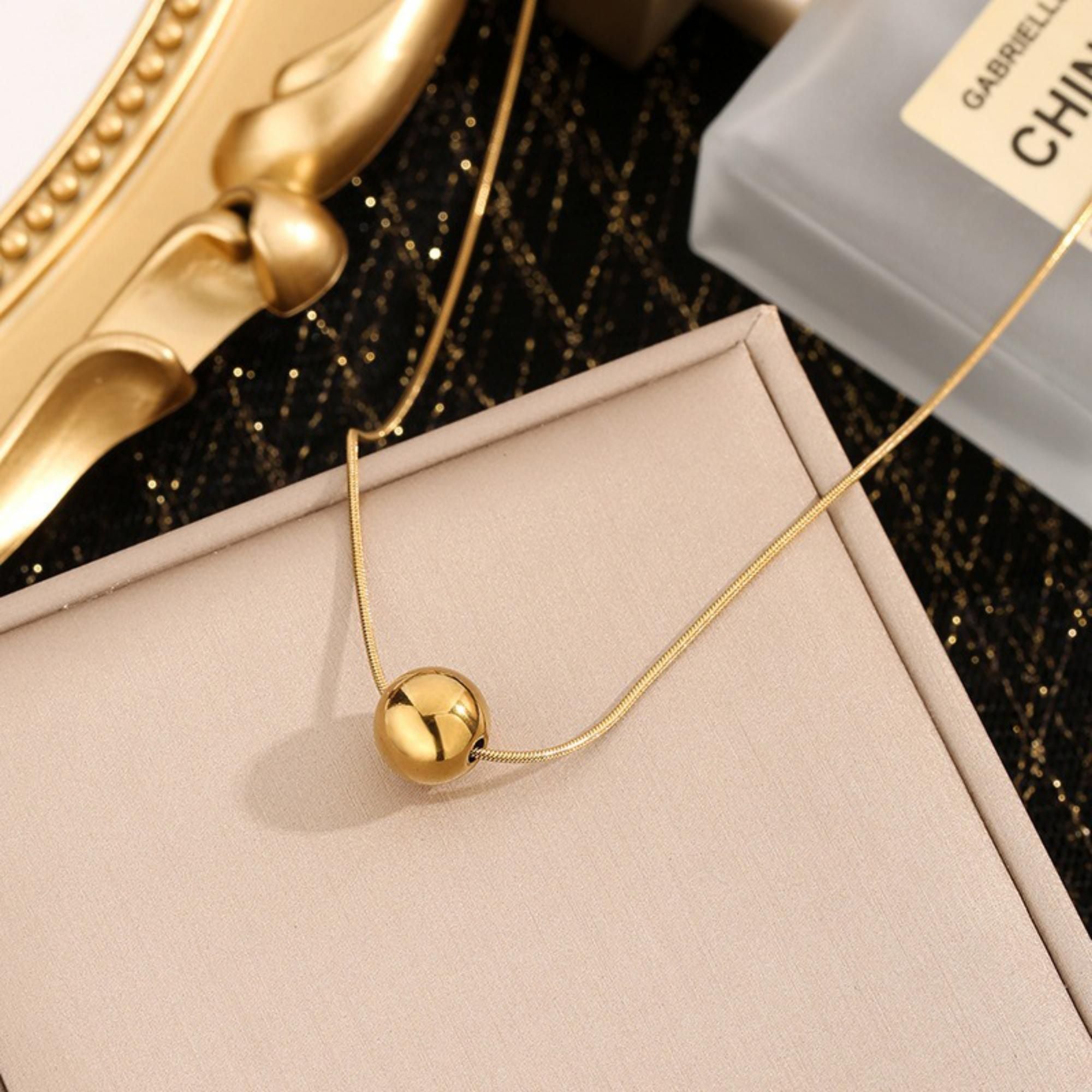 MYKI Minimal Ball Premium Plated Necklace & Drop Earrings (mkps6)