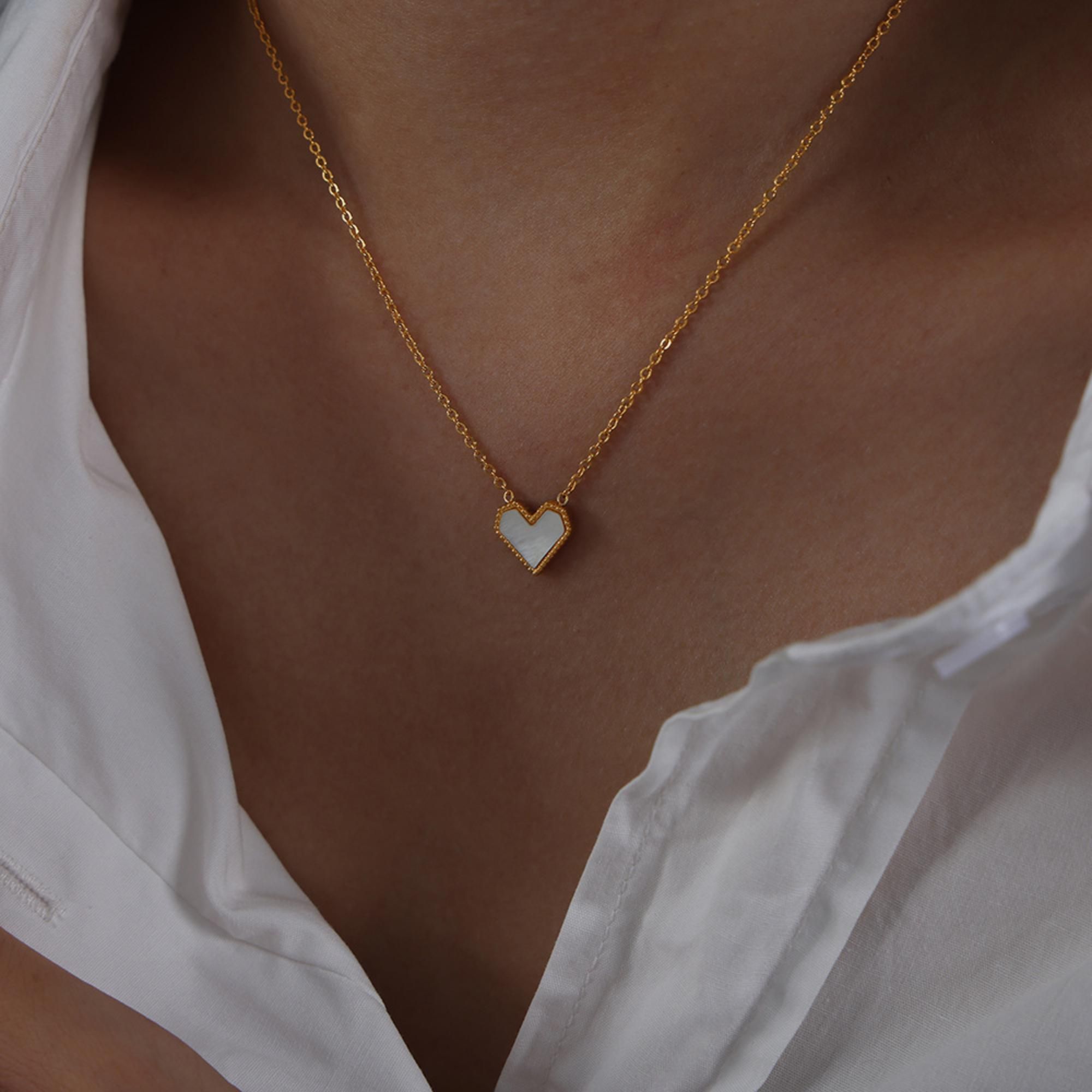 MYKI Modern Heart Stainless Steel Pendant (MK764G-SSYI)