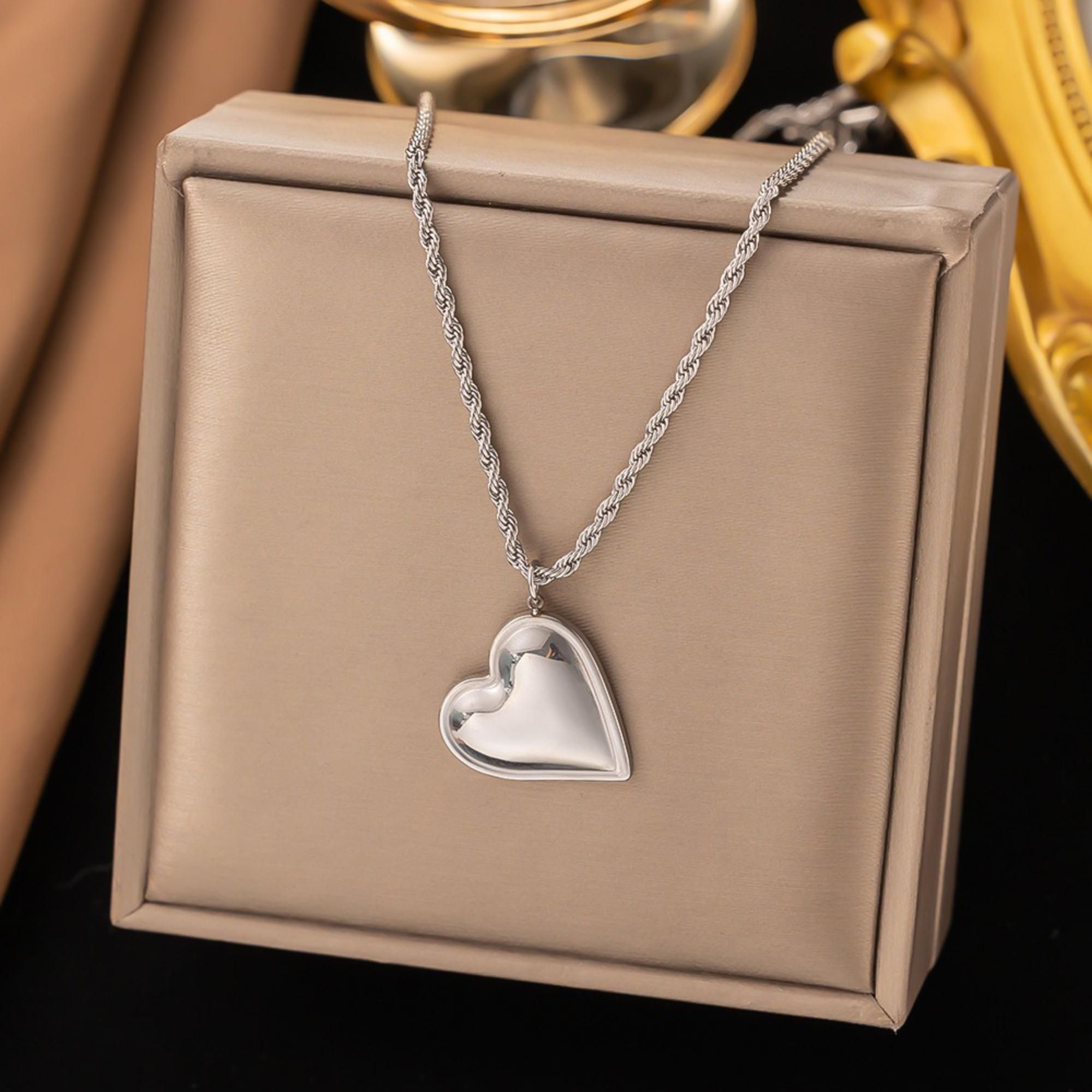 MYKI Glamorous Heart Stainless Steel Pendant (MK811S-SSYI)