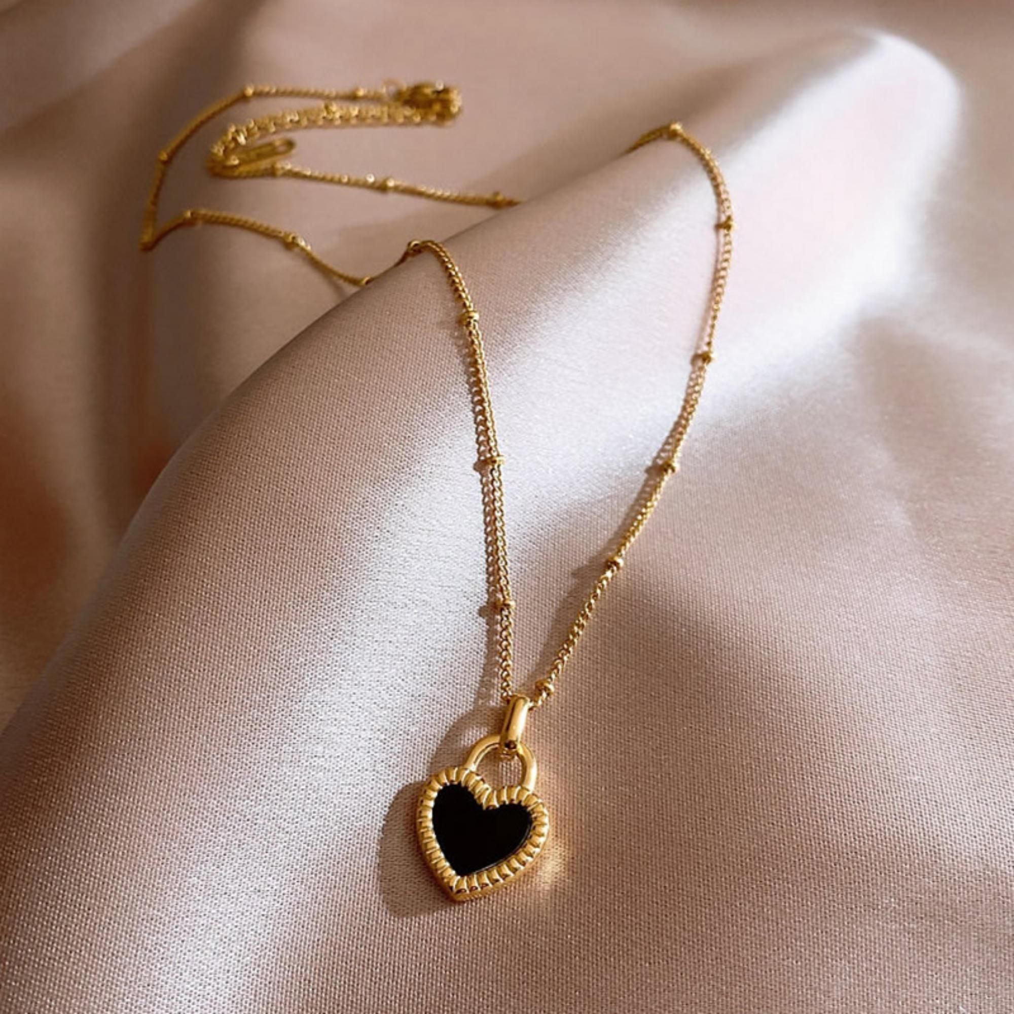 MYKI Glamourous Heart Lock Pendant (MK822-SSYI)
