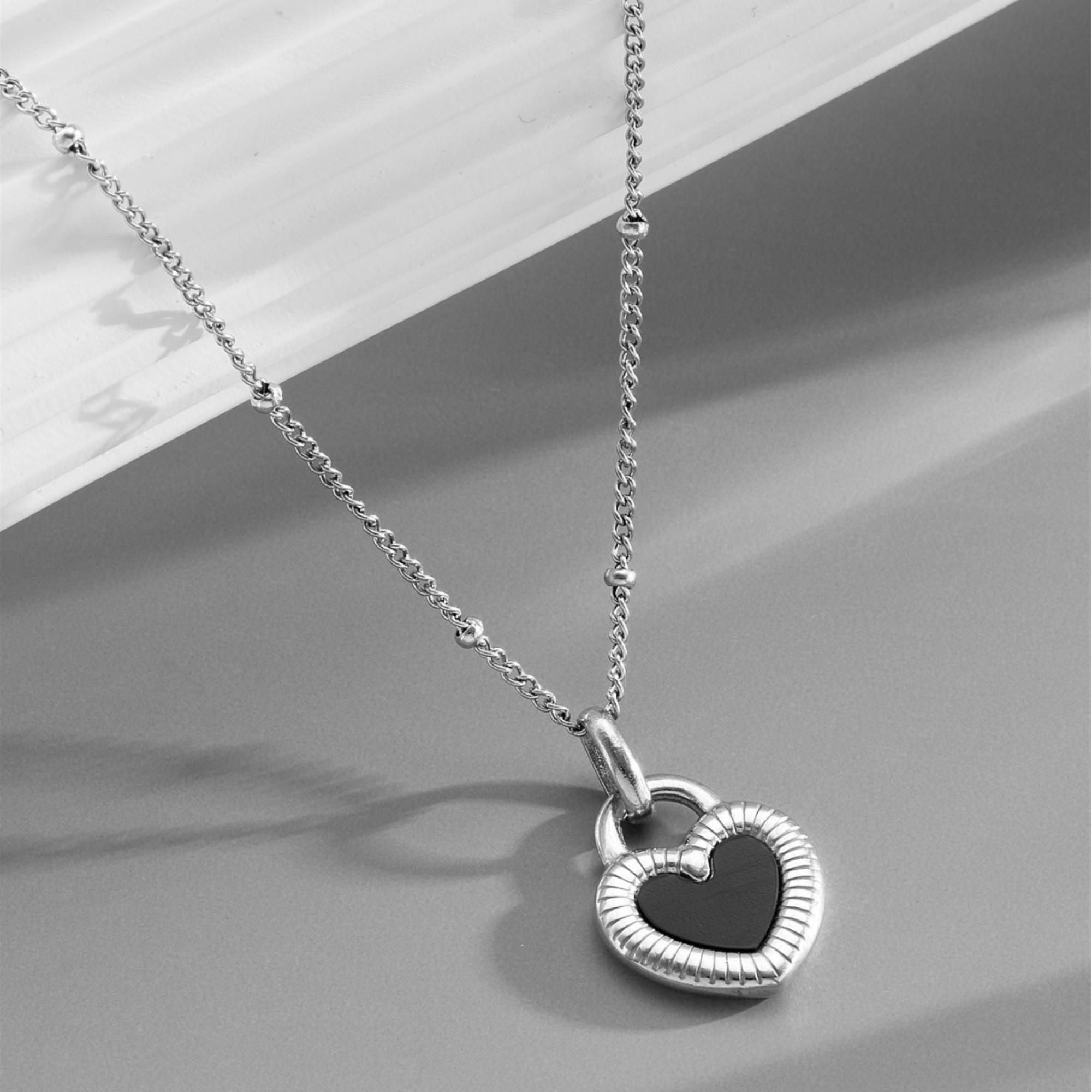 MYKI Glamourous Heart Lock Pendant (MK822-SSYI)