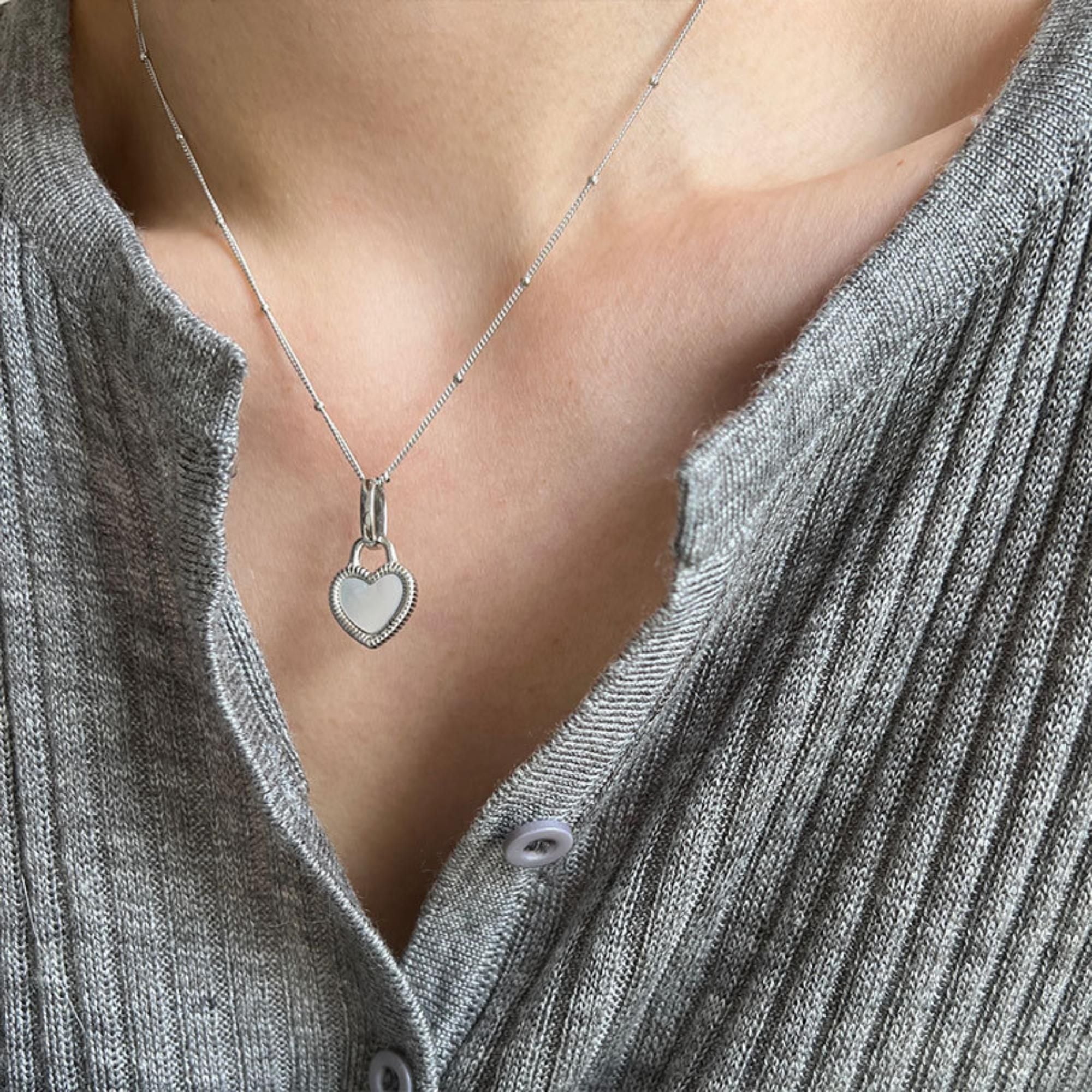 MYKI Glamourous Heart Lock Pendant (MK822-SSYI)