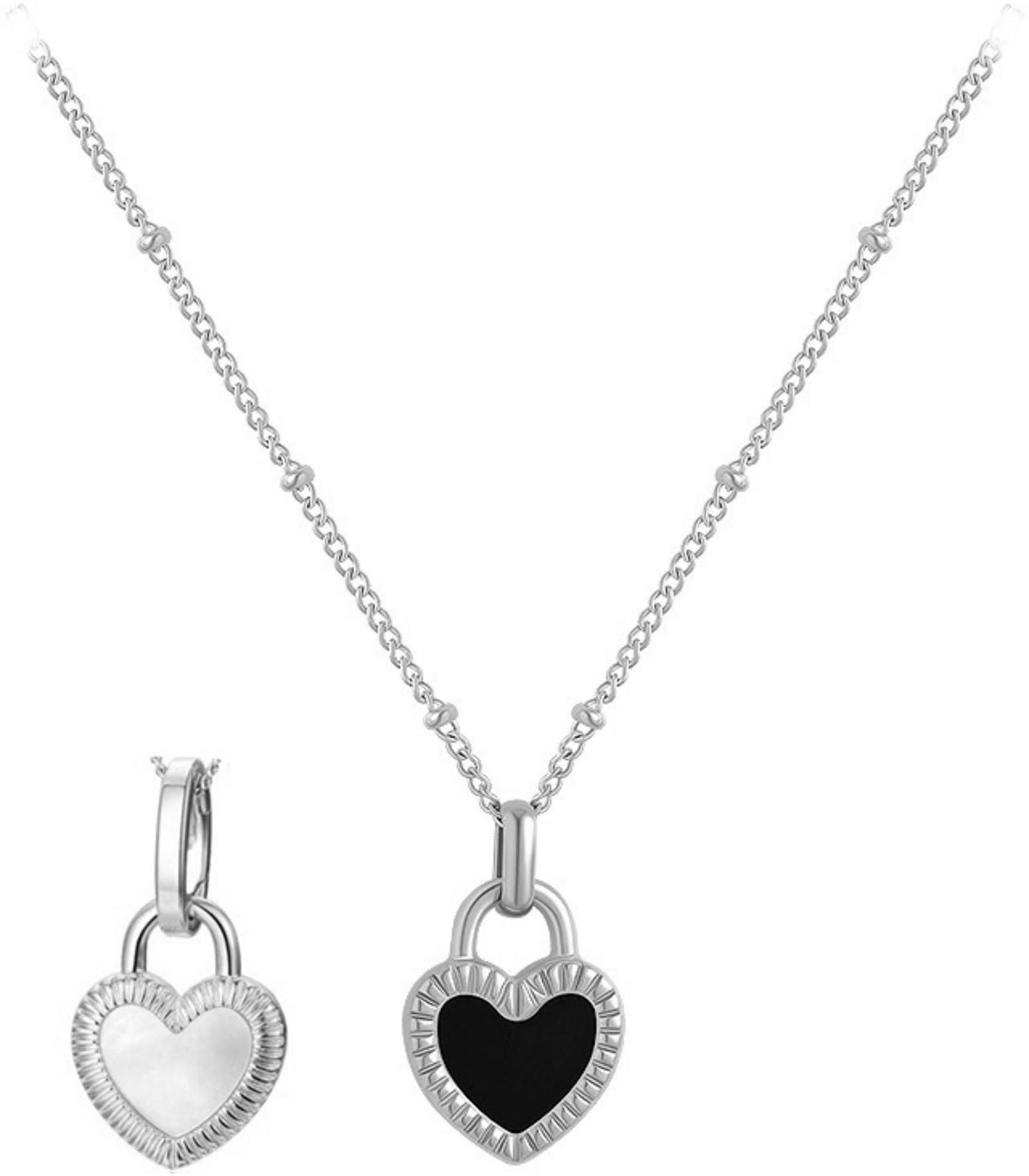 MYKI Glamourous Heart Lock Pendant (MK822-SSYI)