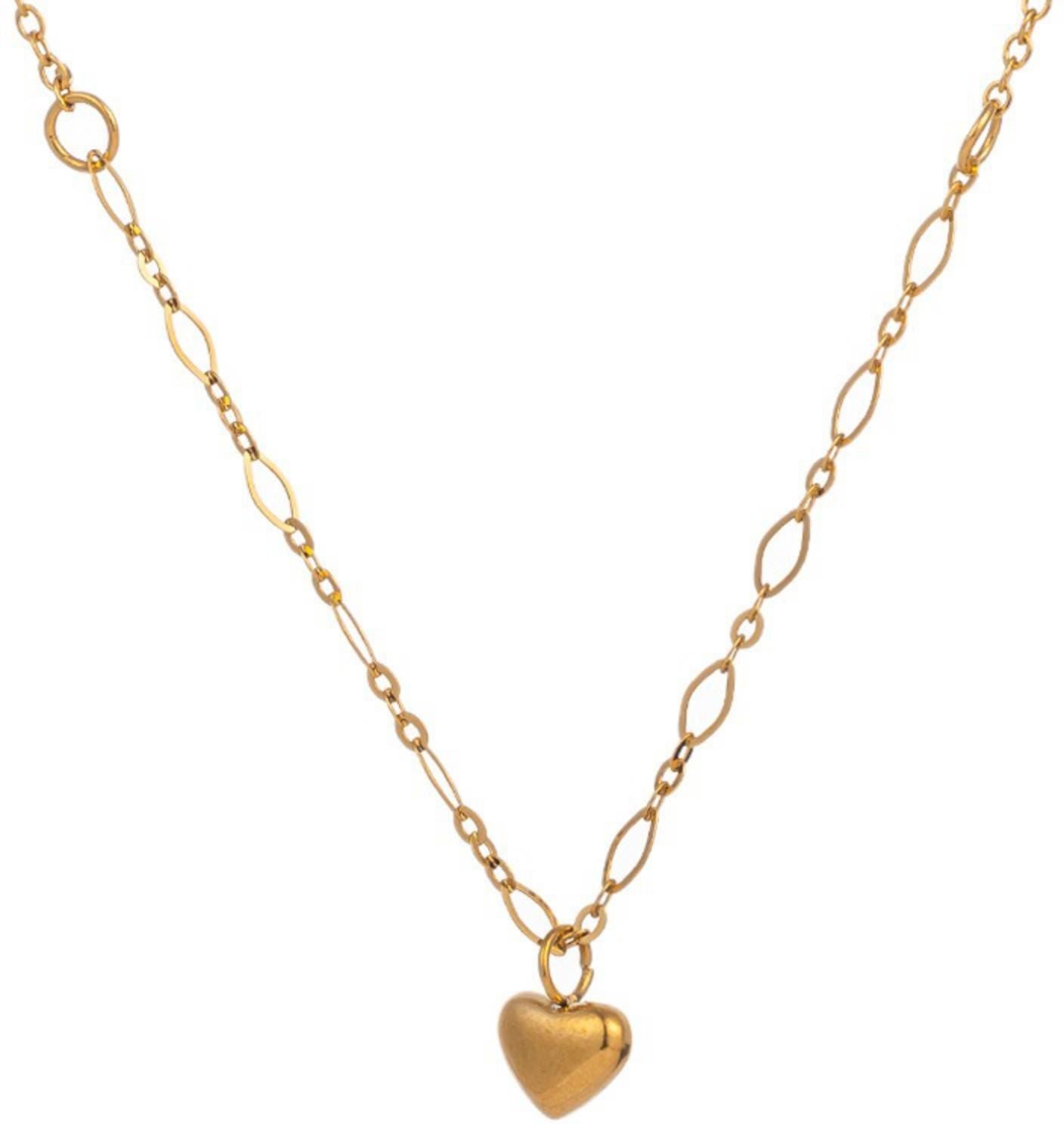 MYKI Mini Heart Charm Necklace – Anti Tarnish Gold Plated Dainty Heart (MK841G-SSYI)