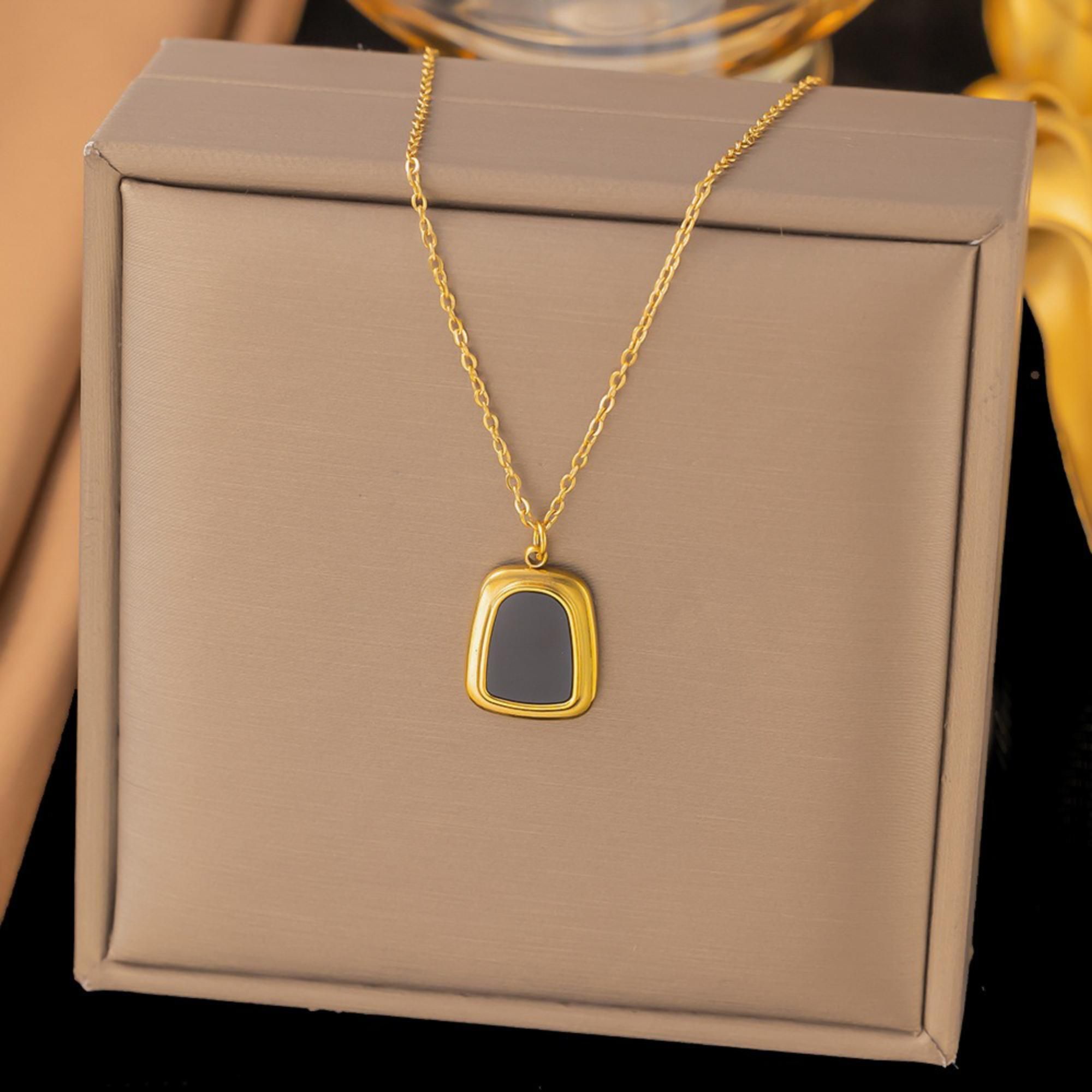 MYKI Snazzy Stainless Steel Pendant (MK847G-BLACK-SSYI)