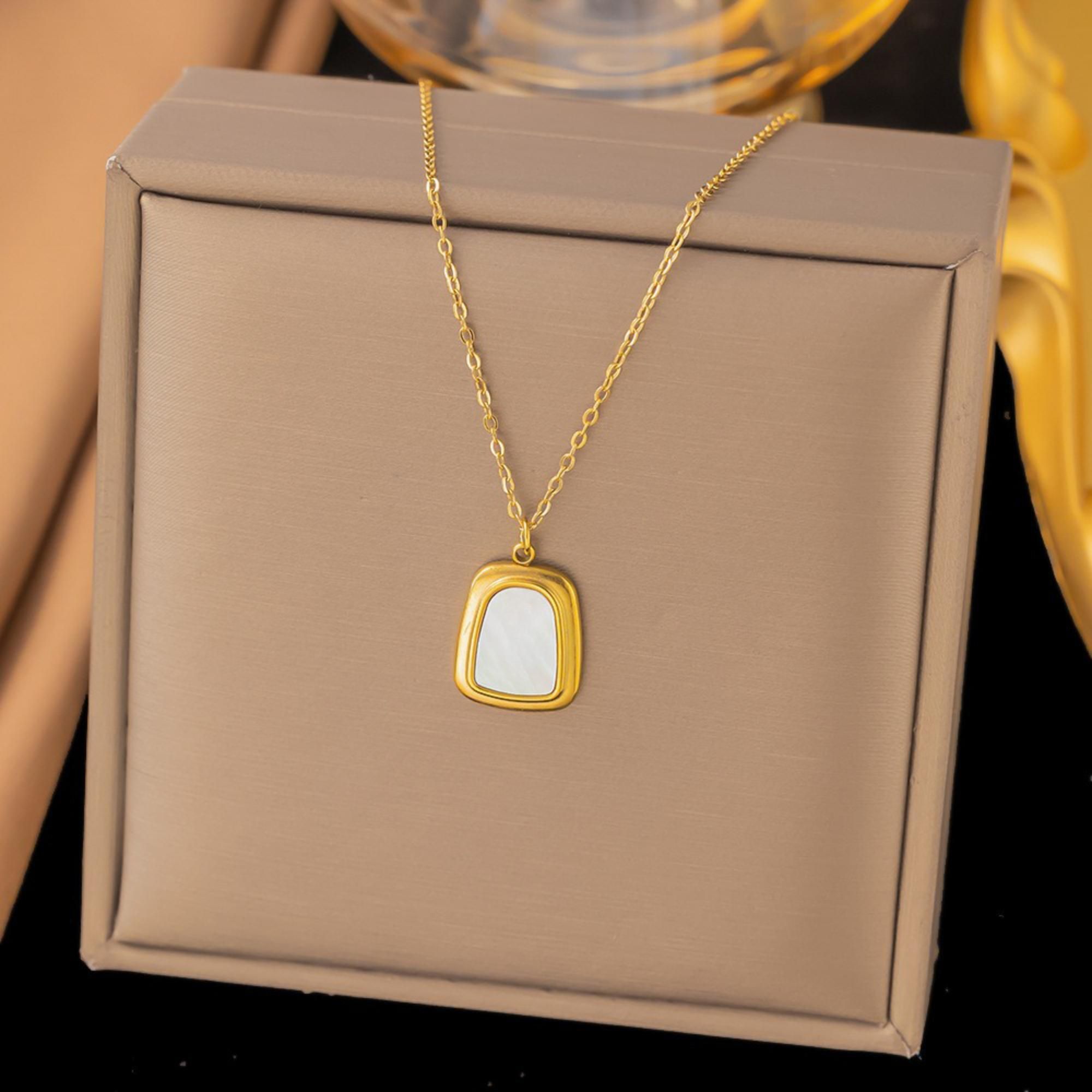 MYKI Snazzy Stainless Steel Pendant (MK847G-WHITE-SSYI)