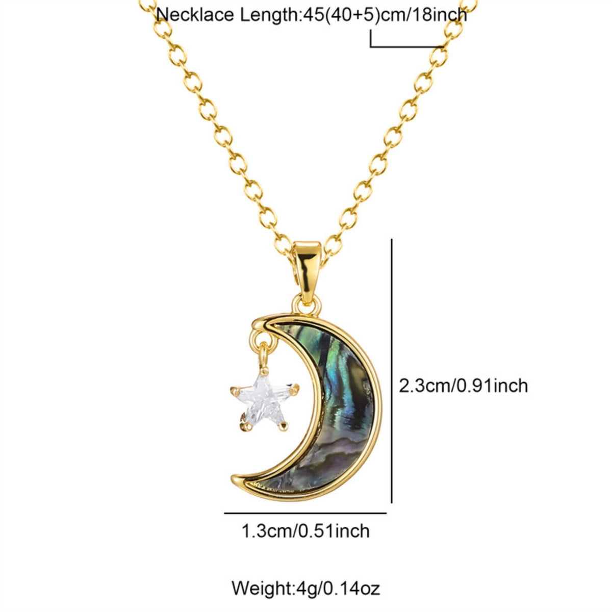 MYKI Multi-Color Moon Pendant (MK867G-SSYI)