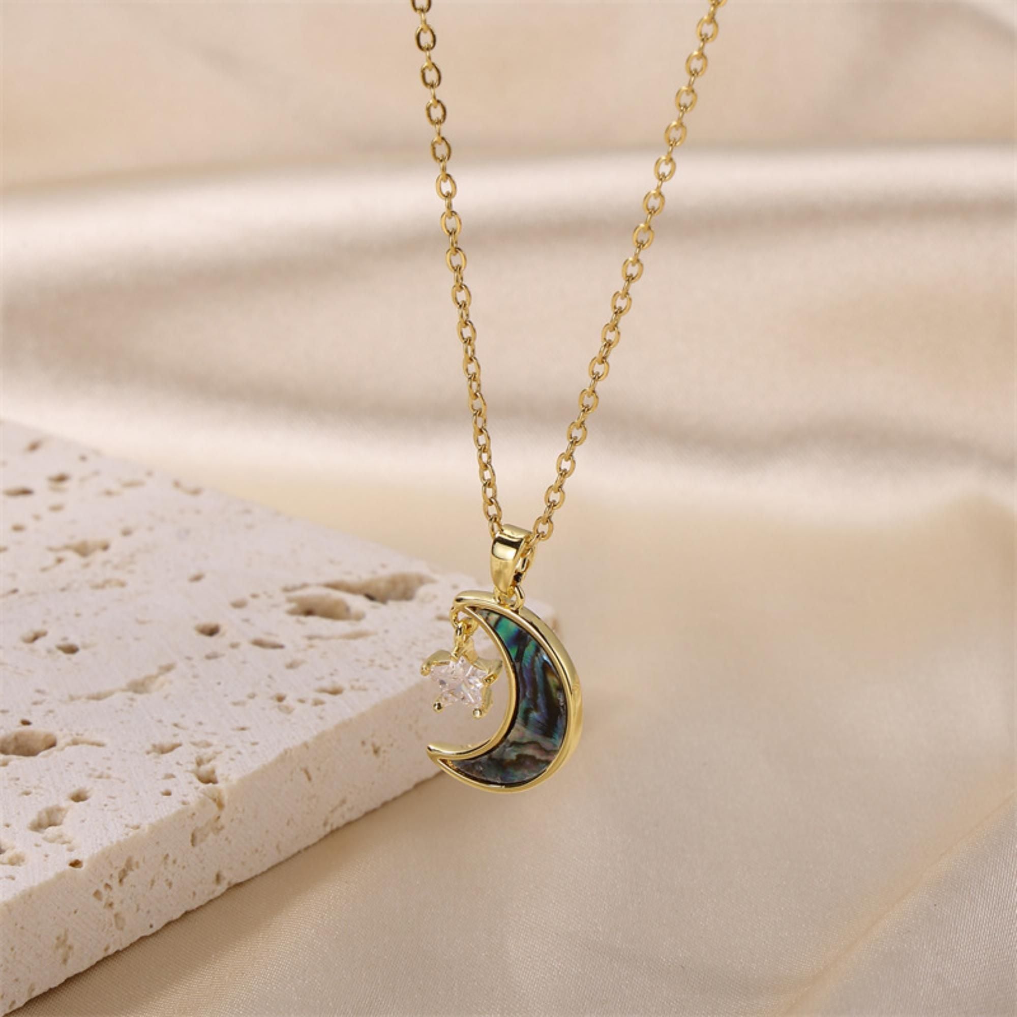 MYKI Multi-Color Moon Pendant (MK867G-SSYI)