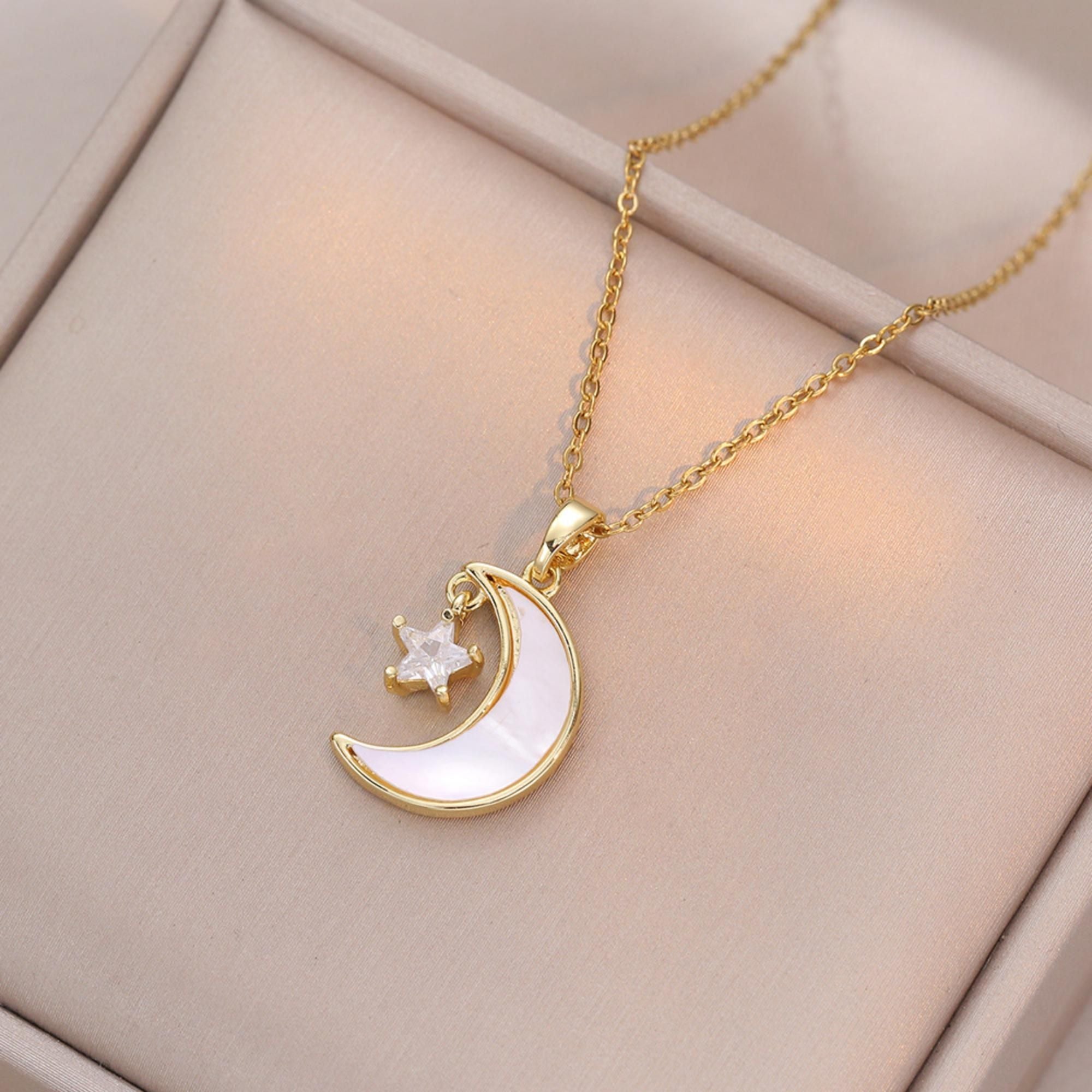 MYKI Multi-Color Moon Pendant (MK867G-SSYI)