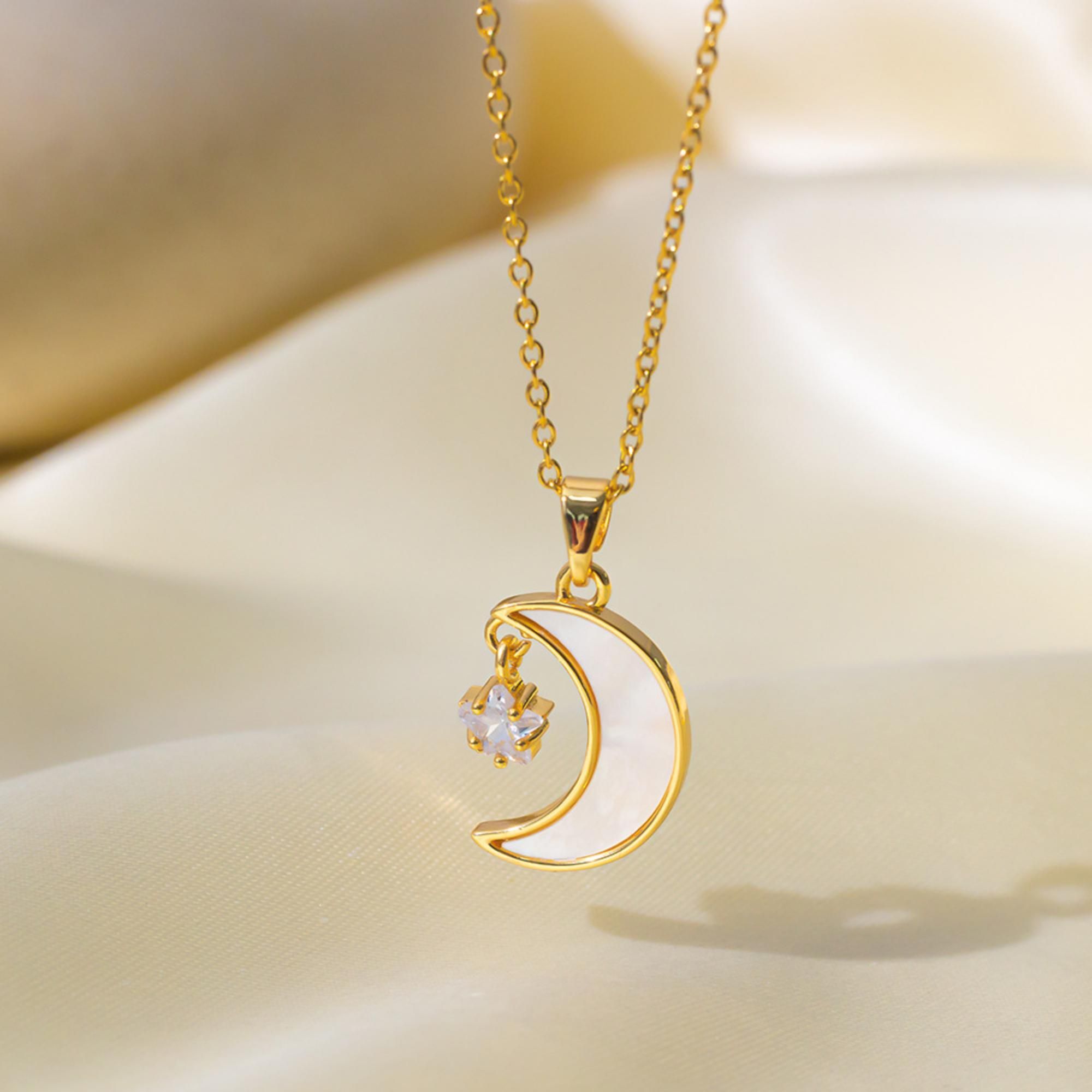 MYKI Multi-Color Moon Pendant (MK867G-SSYI)