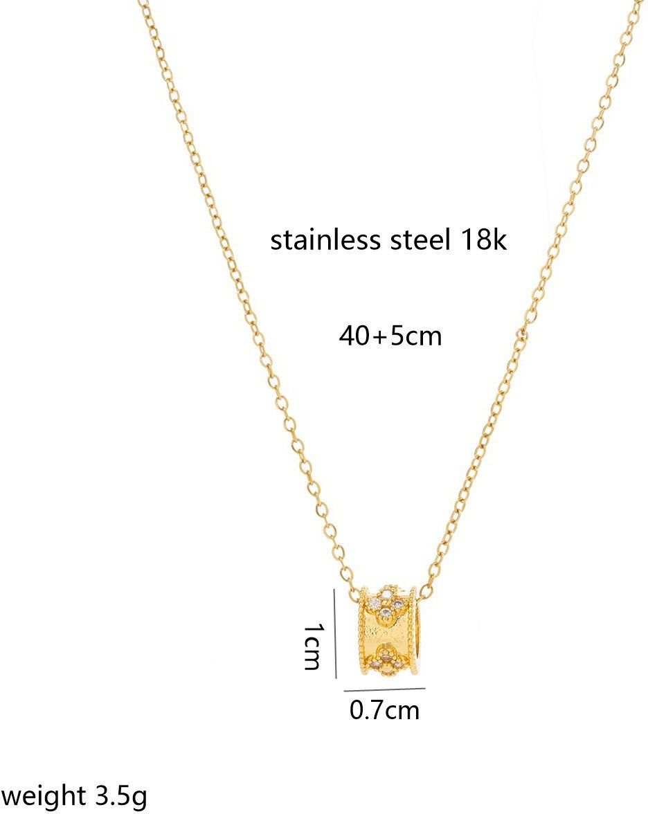 MYKI Barrel Pendant Necklace with Crystals (MK880-SSYI)
