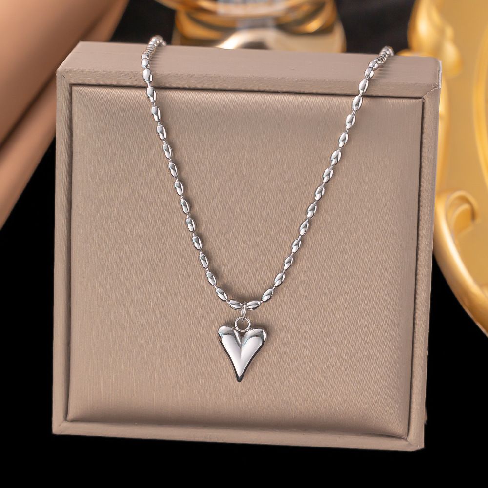 MYKI Heart Shape Silver Tone Premium Plated Necklace & Earrings (mkps16)