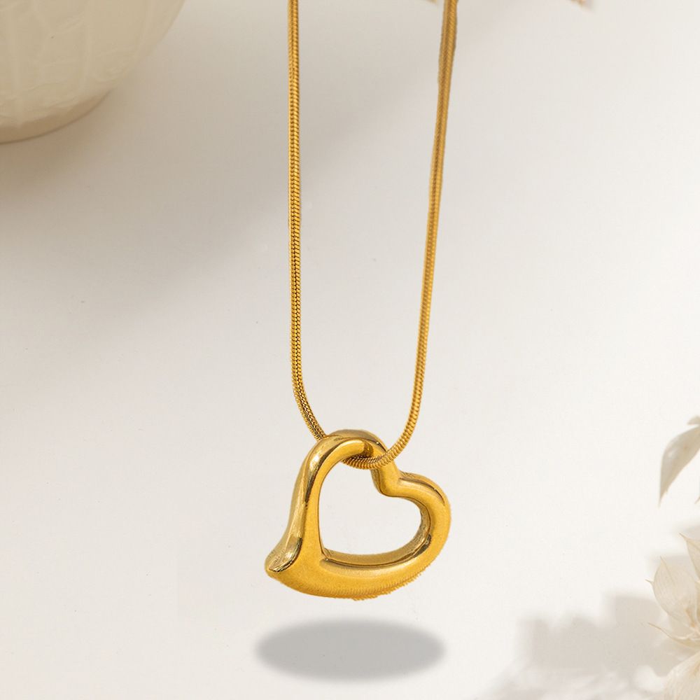 MYKI Gold-Plated Open Heart Pendant Necklace (MK905G-SSYI)