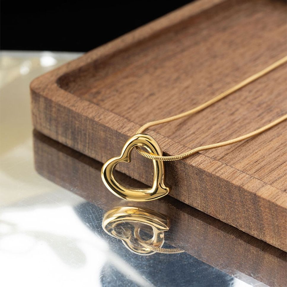MYKI Gold-Plated Open Heart Pendant Necklace (MK905G-SSYI)