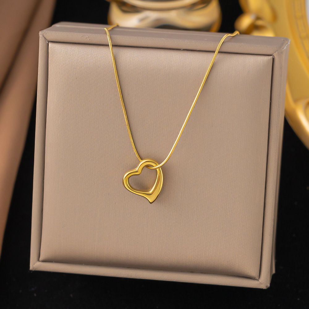 MYKI Gold-Plated Open Heart Pendant Necklace (MK905G-SSYI)