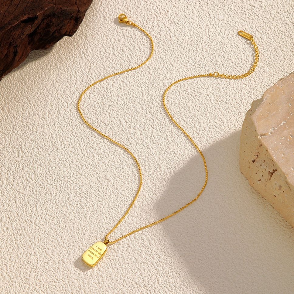 MYKI Anti-Tarnish Love Quote Gold Necklace - 'I Love You to the Moon and Back' (MK934G-SSYI)