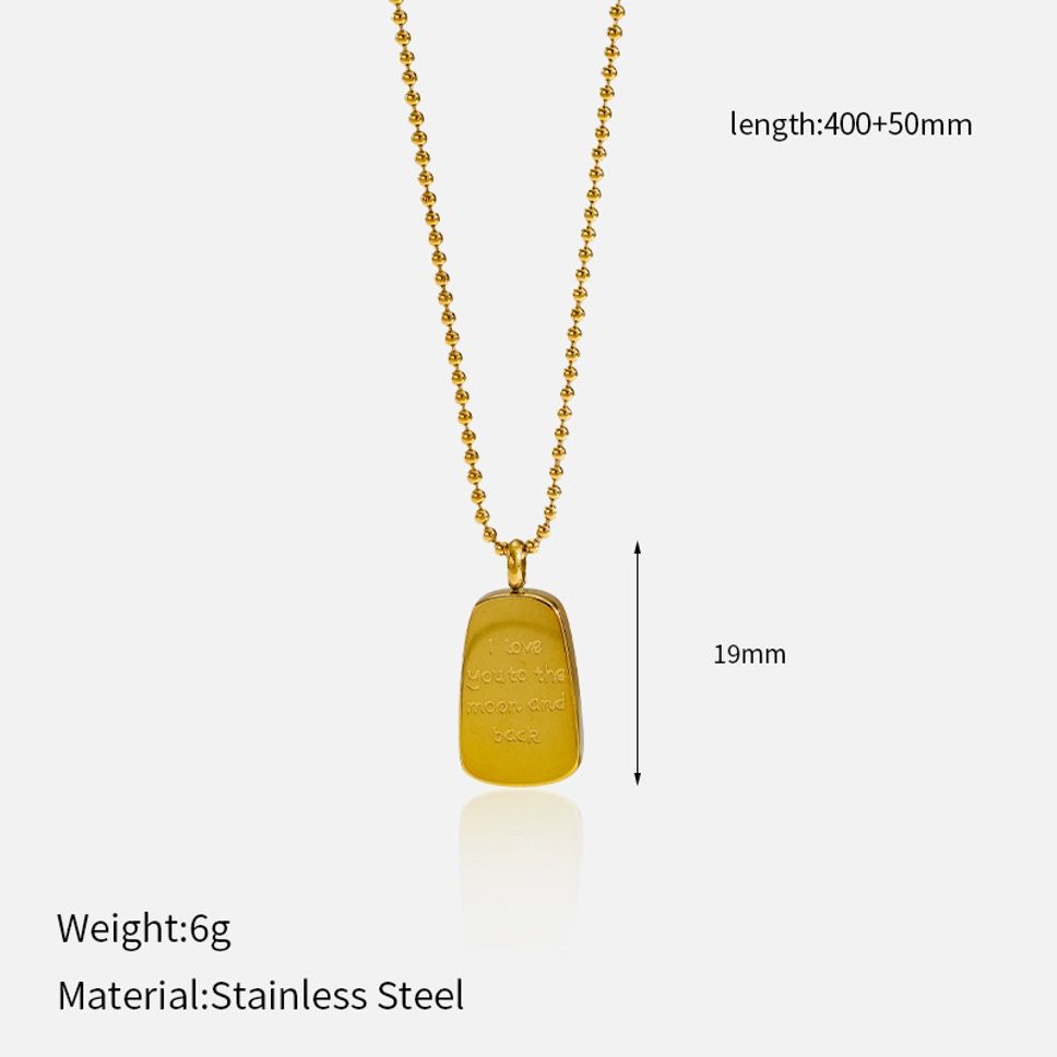 MYKI Anti-Tarnish Love Quote Gold Necklace - 'I Love You to the Moon and Back' (MK934G-SSYI)
