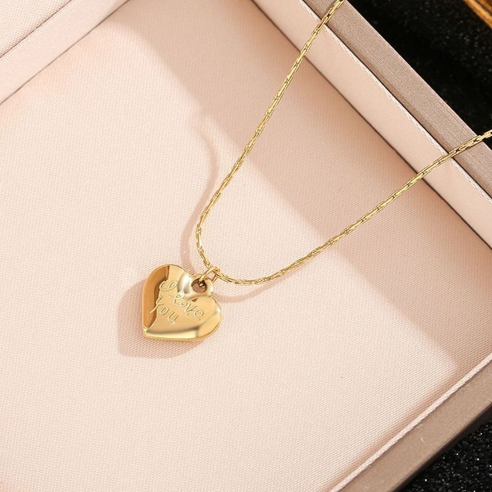 MYKI Anti-Tarnish Heart Love Gold Necklace (MK963G-SSYI)