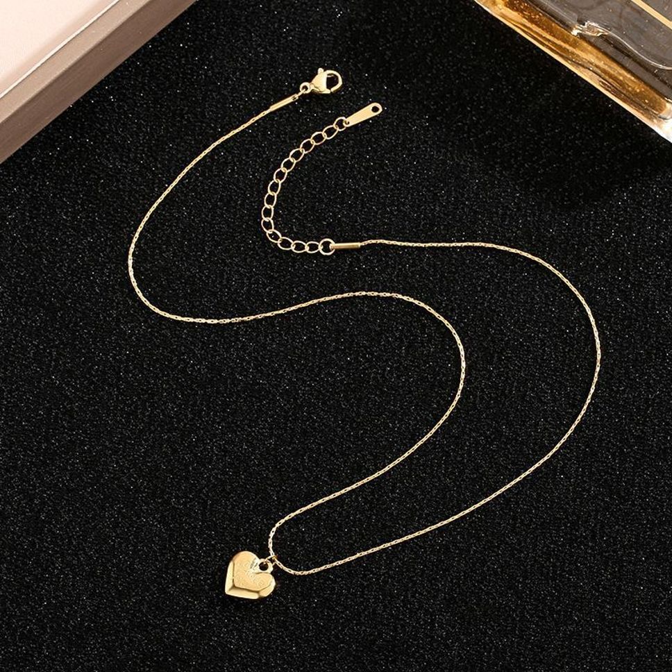 MYKI Anti-Tarnish Heart Love Gold Necklace (MK963G-SSYI)