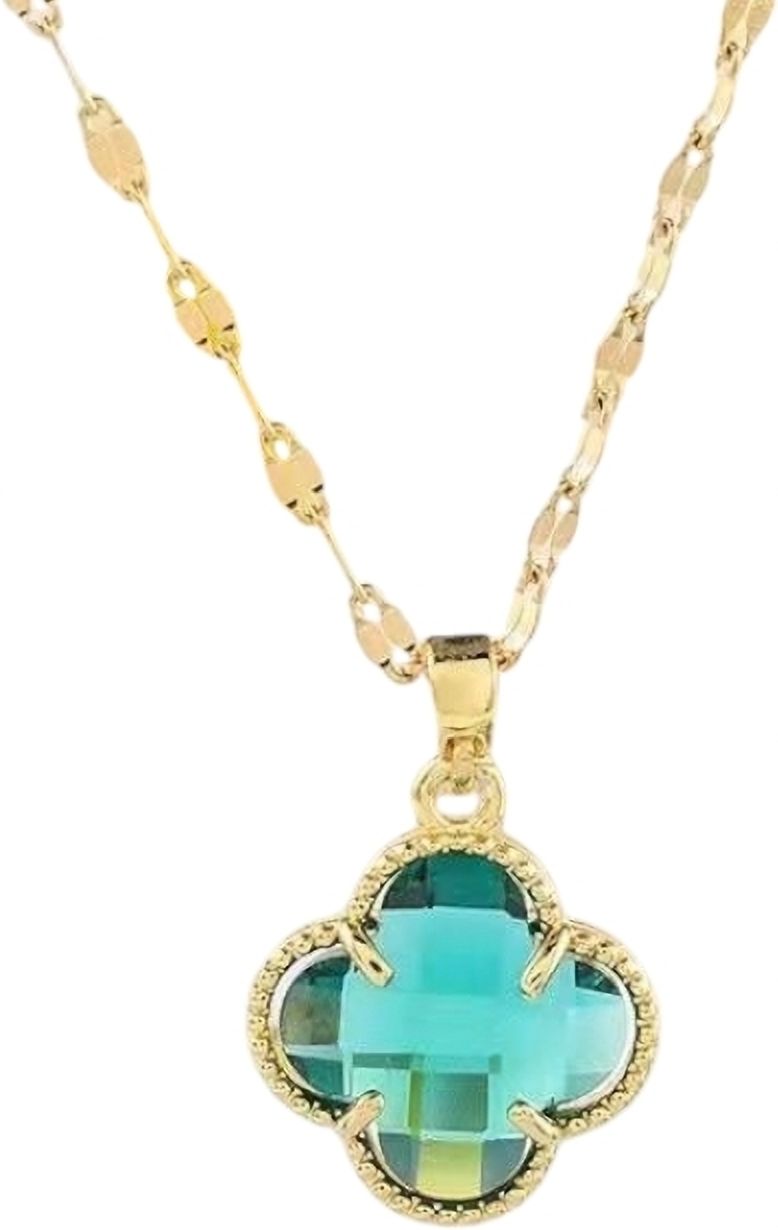 MYKI Anti-Tarnish Clover Pendant Necklace (MK966-SSYI)