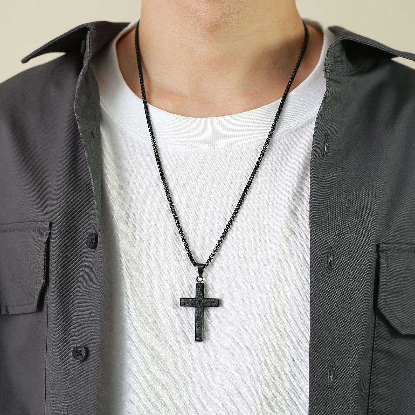 MYKI Anti-Tarnish Stainless Steel Cross Pendant Chain (MKMC113-MPC)