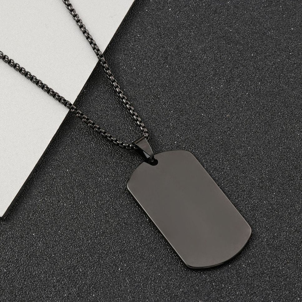MYKI Anti-Tarnish Matte Tag Pendant (MKMC115-MPC)