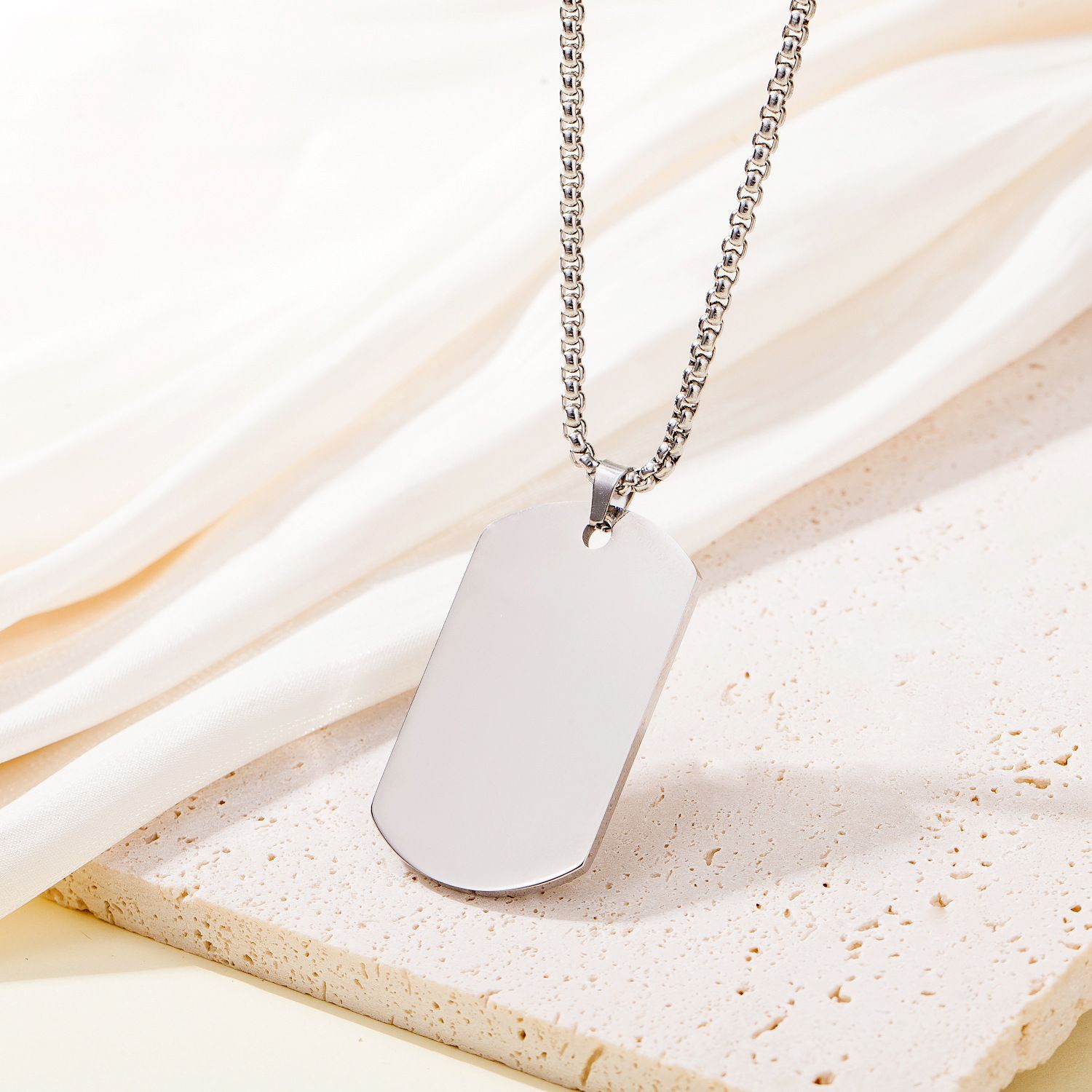 MYKI Anti-Tarnish Classic Tag Pendant (MKMC115-MPC)