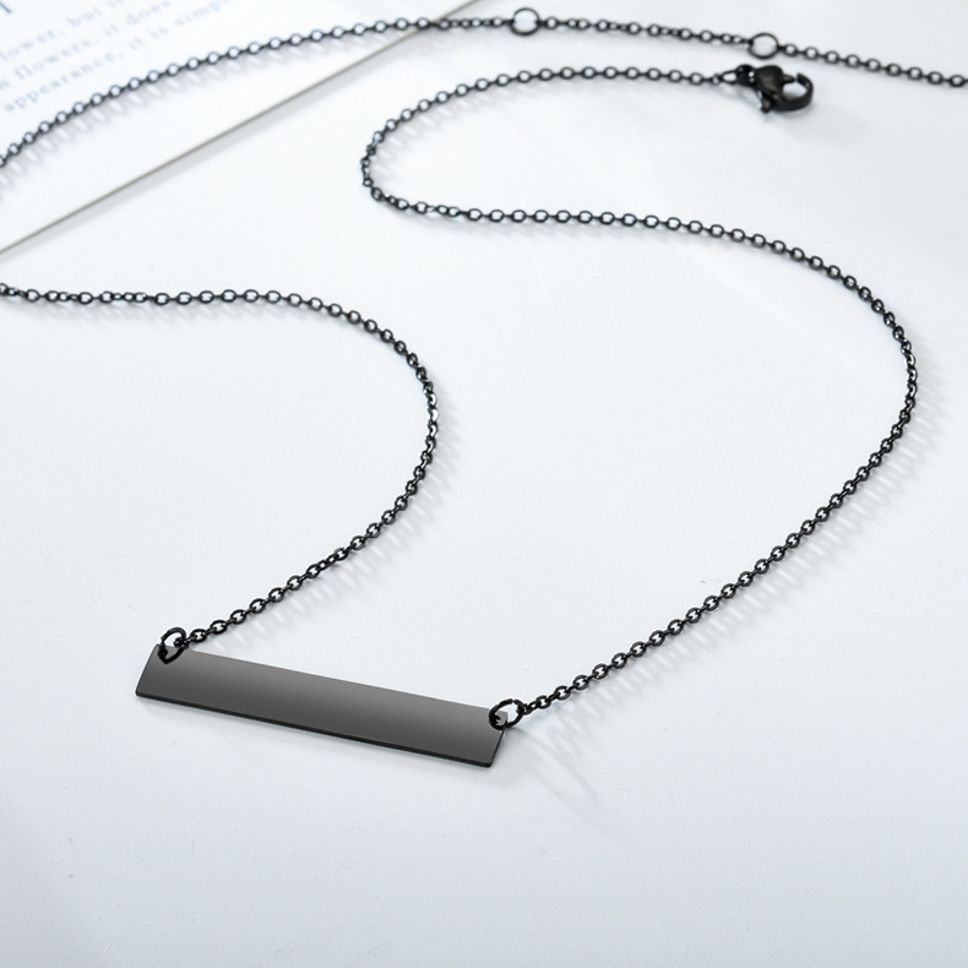 MYKI Anti-Tarnish Horizontal Bar Pendant Necklace (MKMC119-MPC)